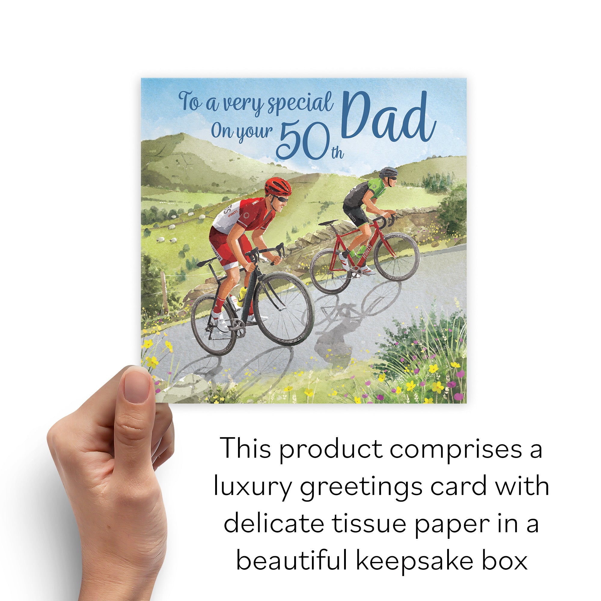 Boxed 50th Dad Birthday Card Road Cycling Milo's Gallery - Default Title (B0D5YJZN8F)