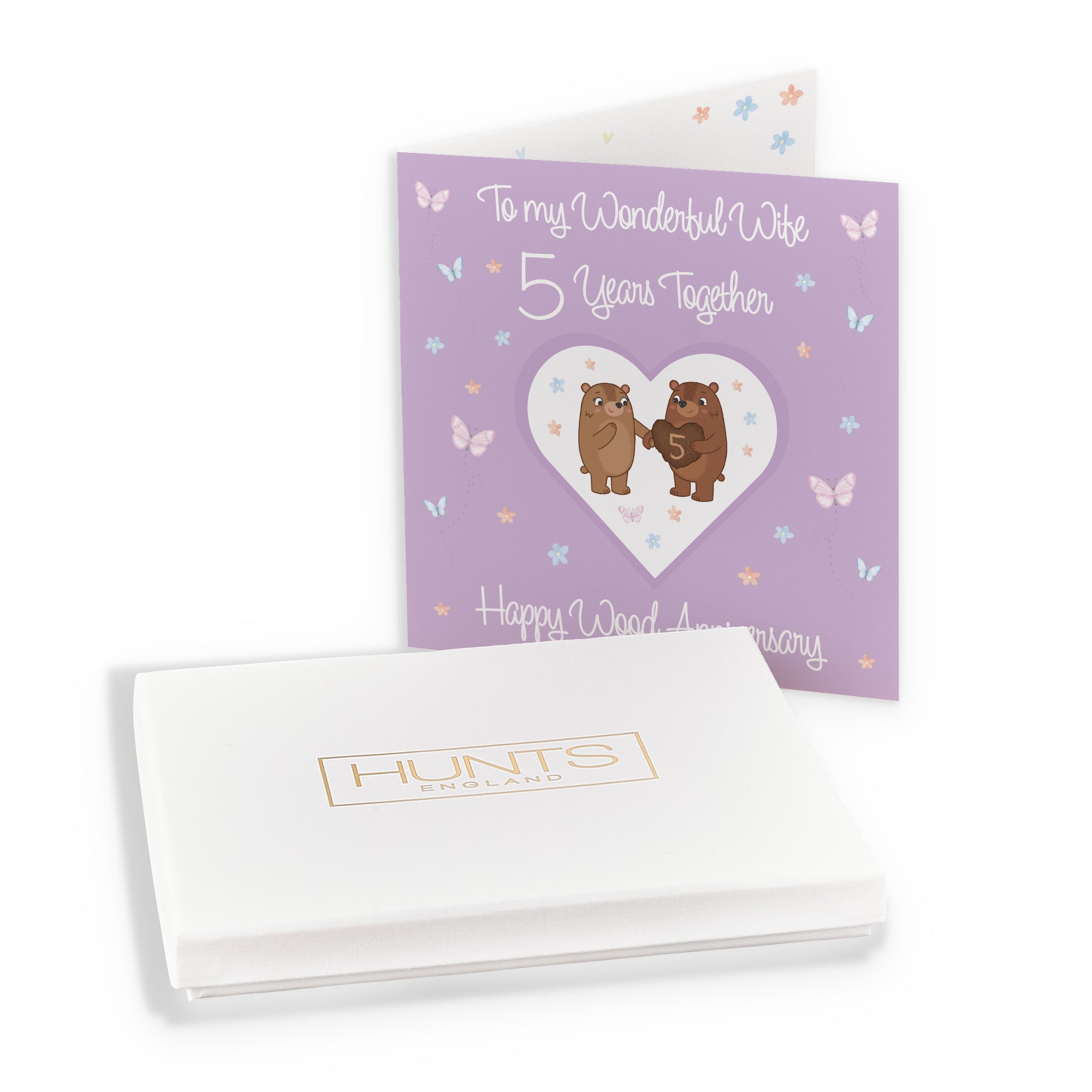 Boxed Wife 5th Anniversary Card Wood Romantic Meadows - Default Title (B0D5YJZWFC)