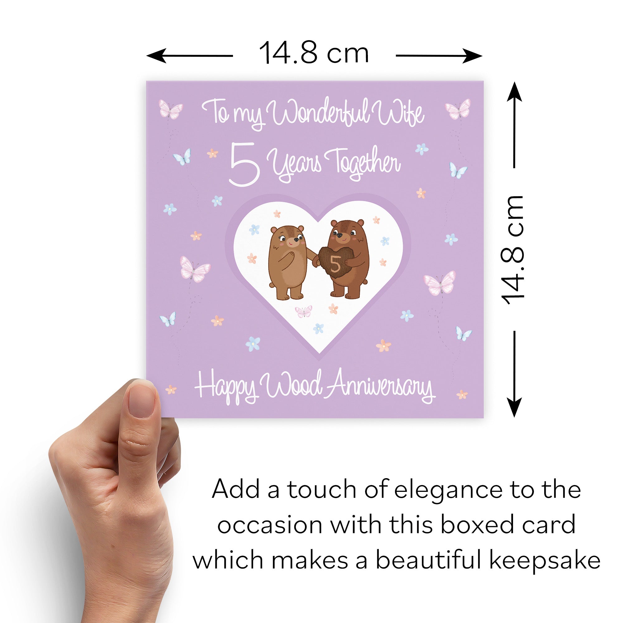 Boxed Wife 5th Anniversary Card Wood Romantic Meadows - Default Title (B0D5YJZWFC)