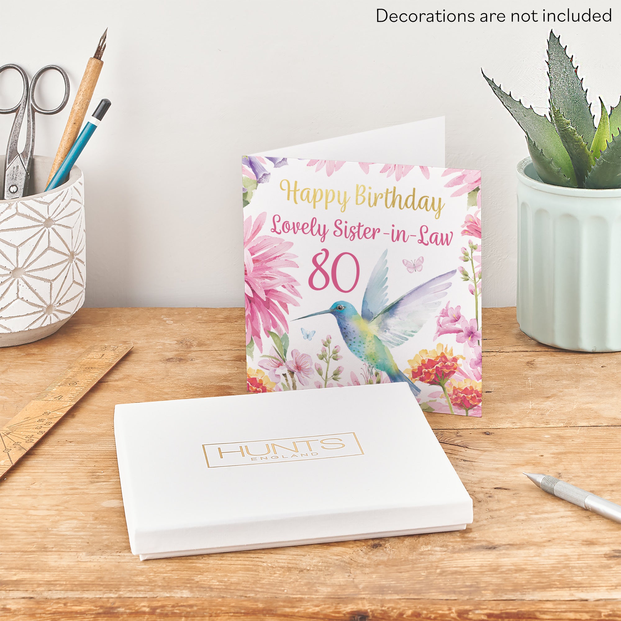 Boxed 80th Sister-in-Law Birthday Card Hummingbird Gold Foil Milo's Gallery - Default Title (B0D5YJZWH3)