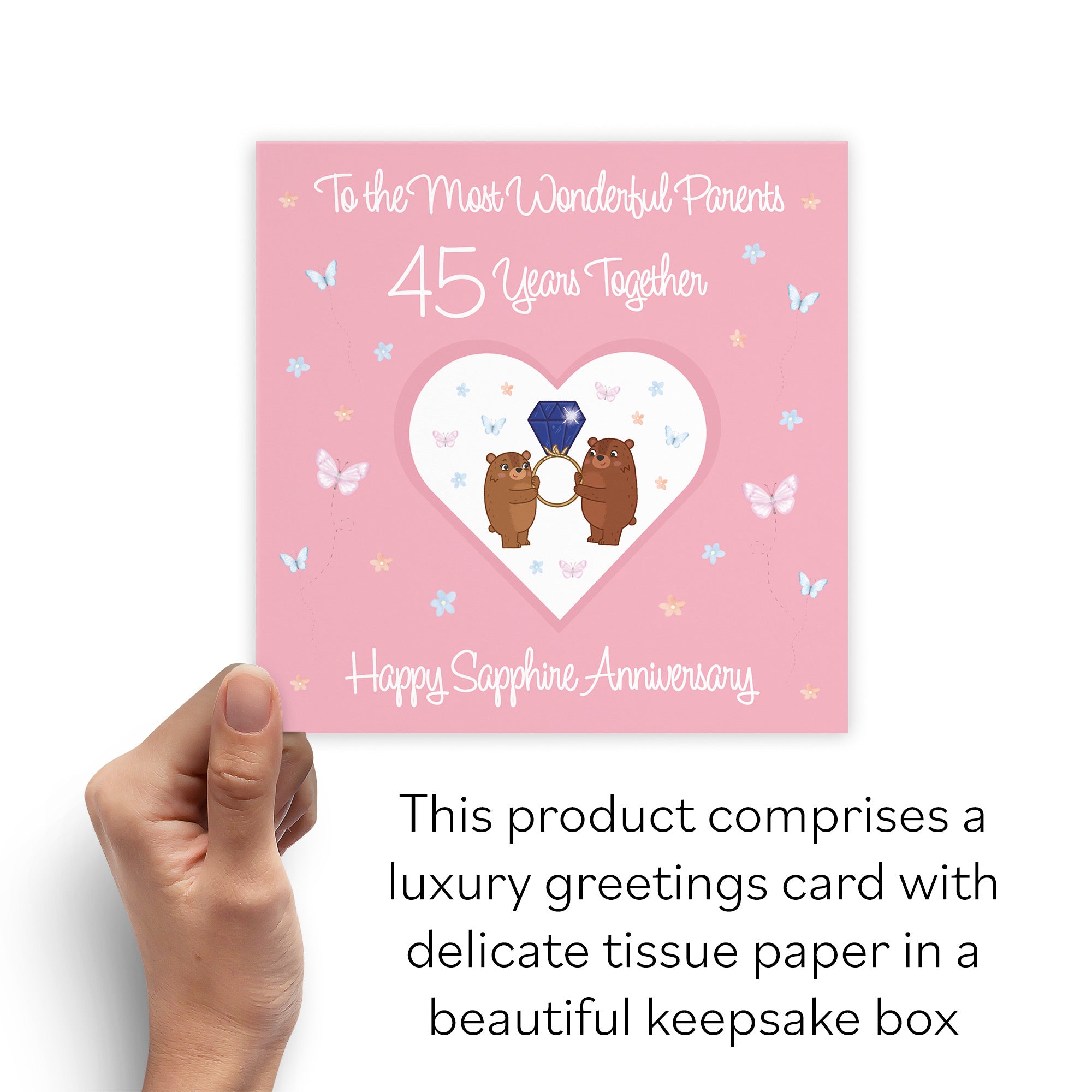 Boxed Parents 45th Anniversary Card Romantic Meadows - Default Title (B0D5YK4PQB)