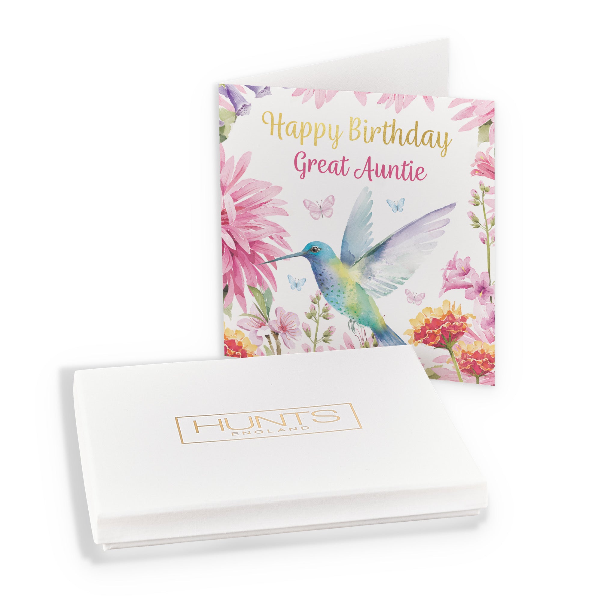 Boxed Great Auntie Birthday Card Hummingbird Gold Foil Milo's Gallery - Default Title (B0D5YK4Z4S)