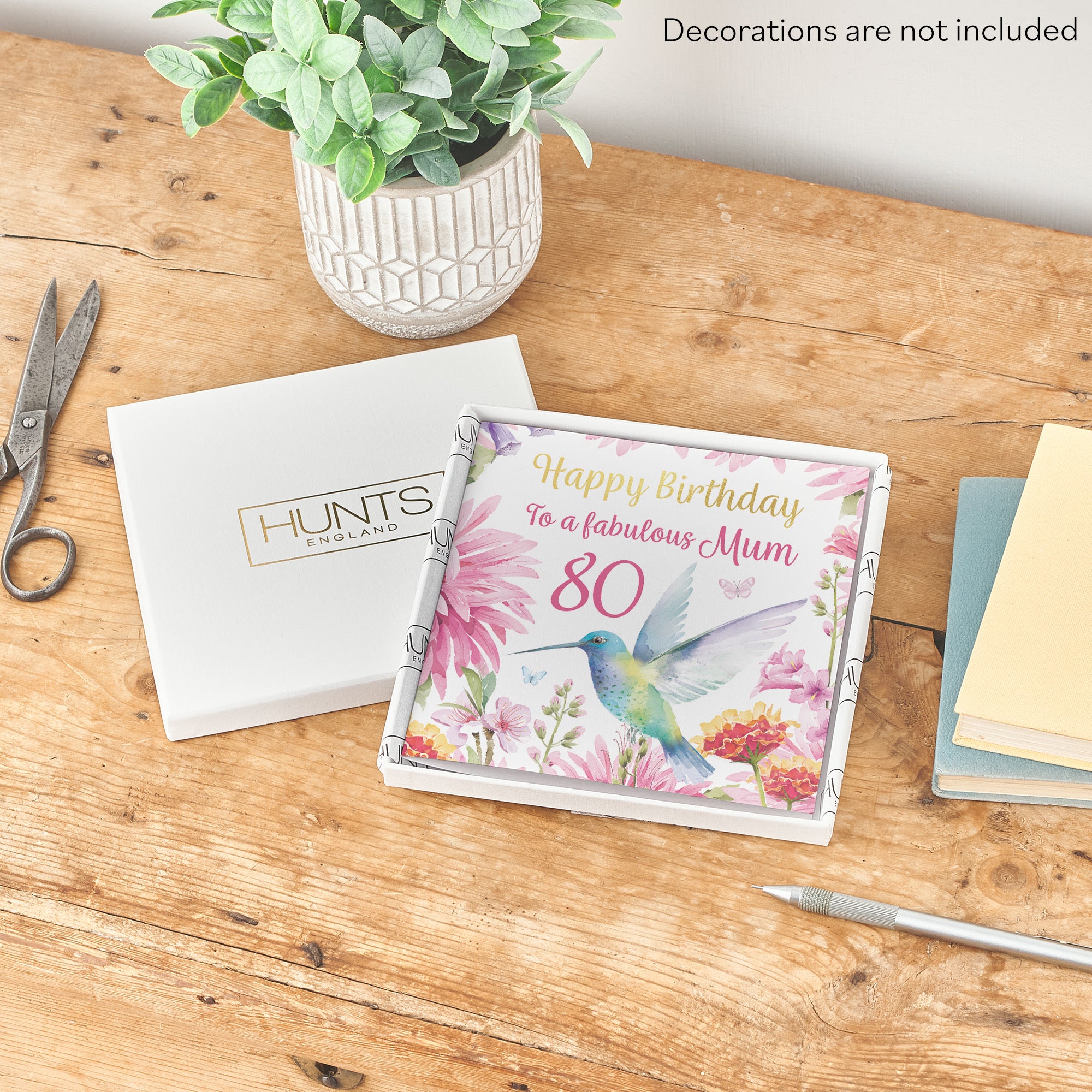 Boxed 80th Mum Birthday Card Hummingbird Gold Foil Milo's Gallery - Default Title (B0D5YK6Q5C)