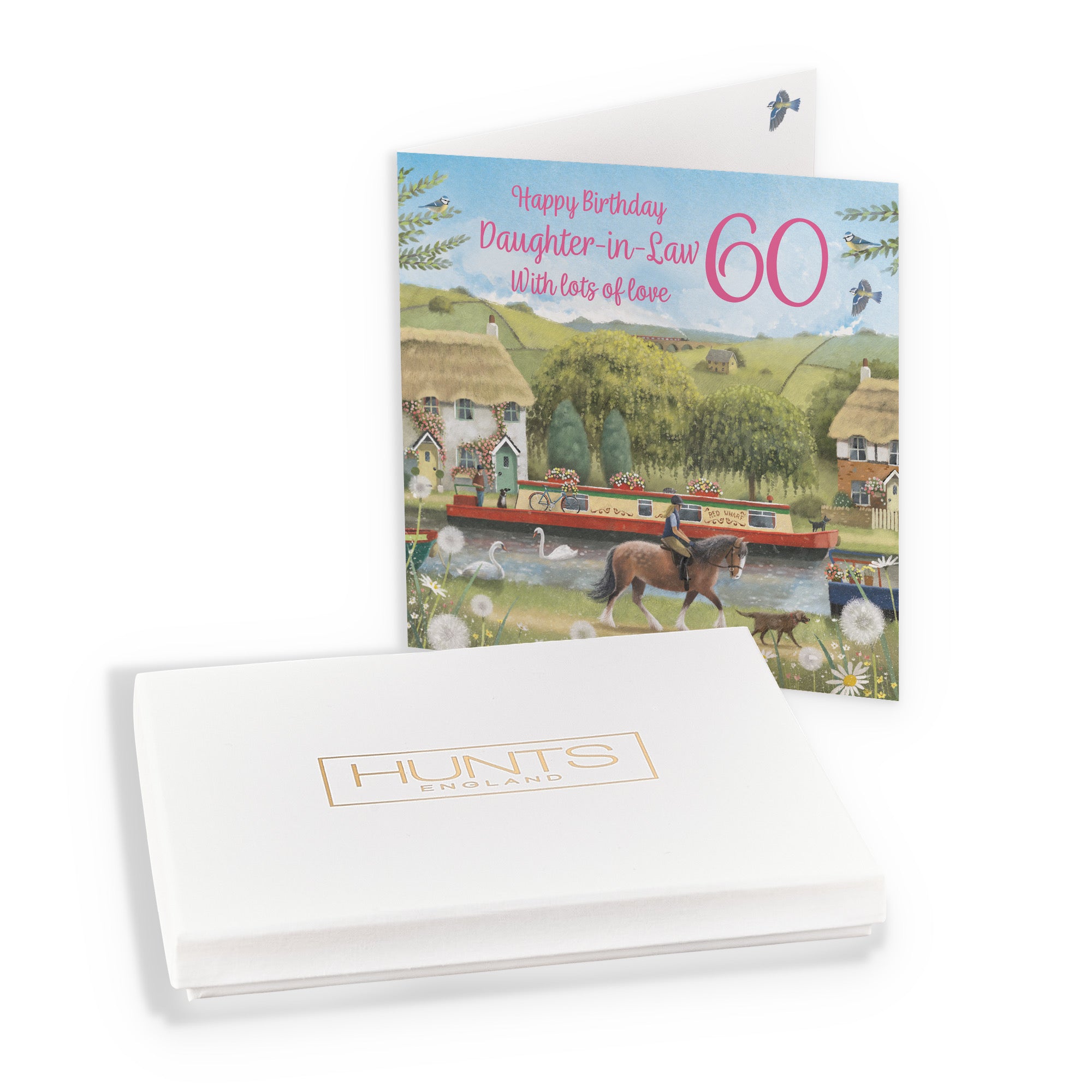 Boxed 60th Daughter-in-Law Canal Narrowboat Birthday Card Horse Riding Milo's Gallery - Default Title (B0D5YK6QXX)