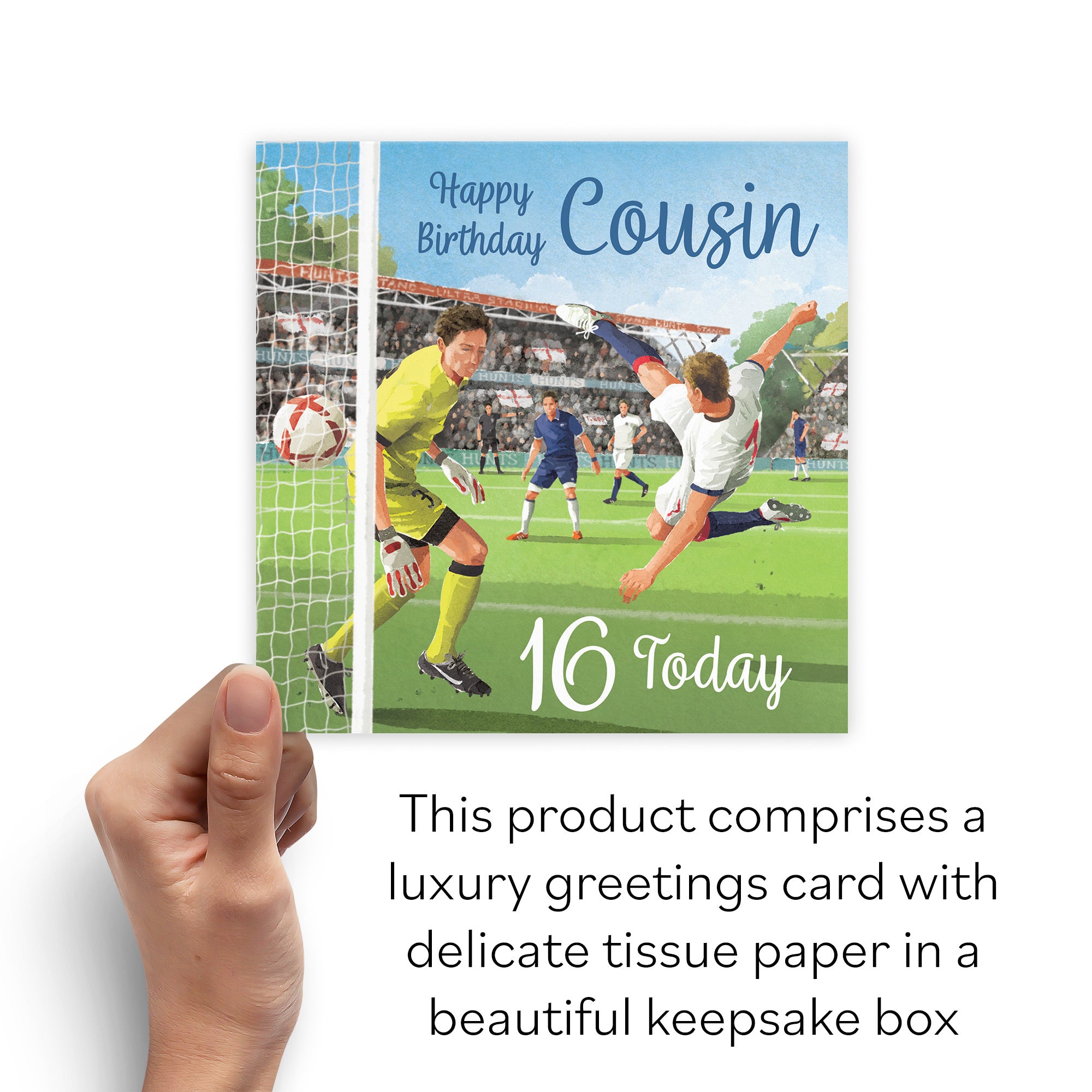 Boxed 16th Cousin Football Birthday Card Milo's Gallery - Default Title (B0D5YK8HXW)