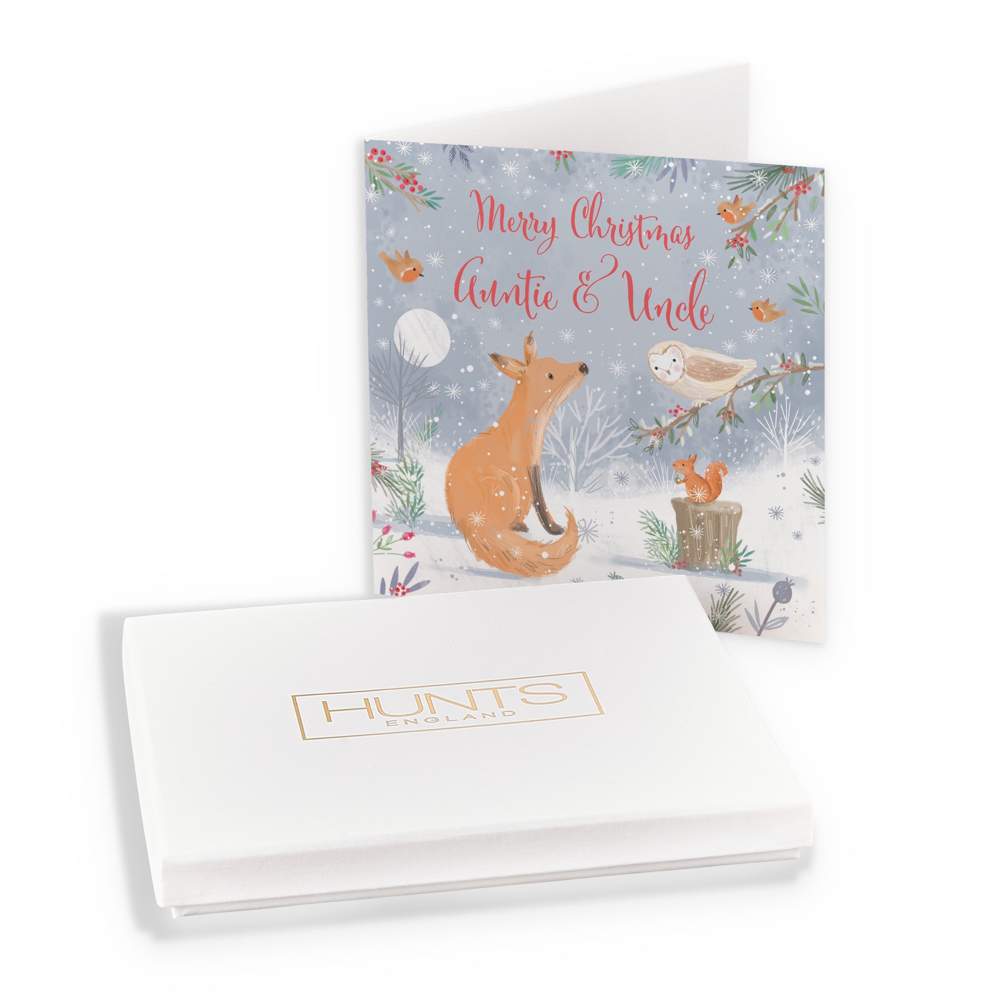 Boxed Auntie And Uncle Cute Fox Christmas Card Nature's Treasures - Default Title (B0D5YKFG3M)