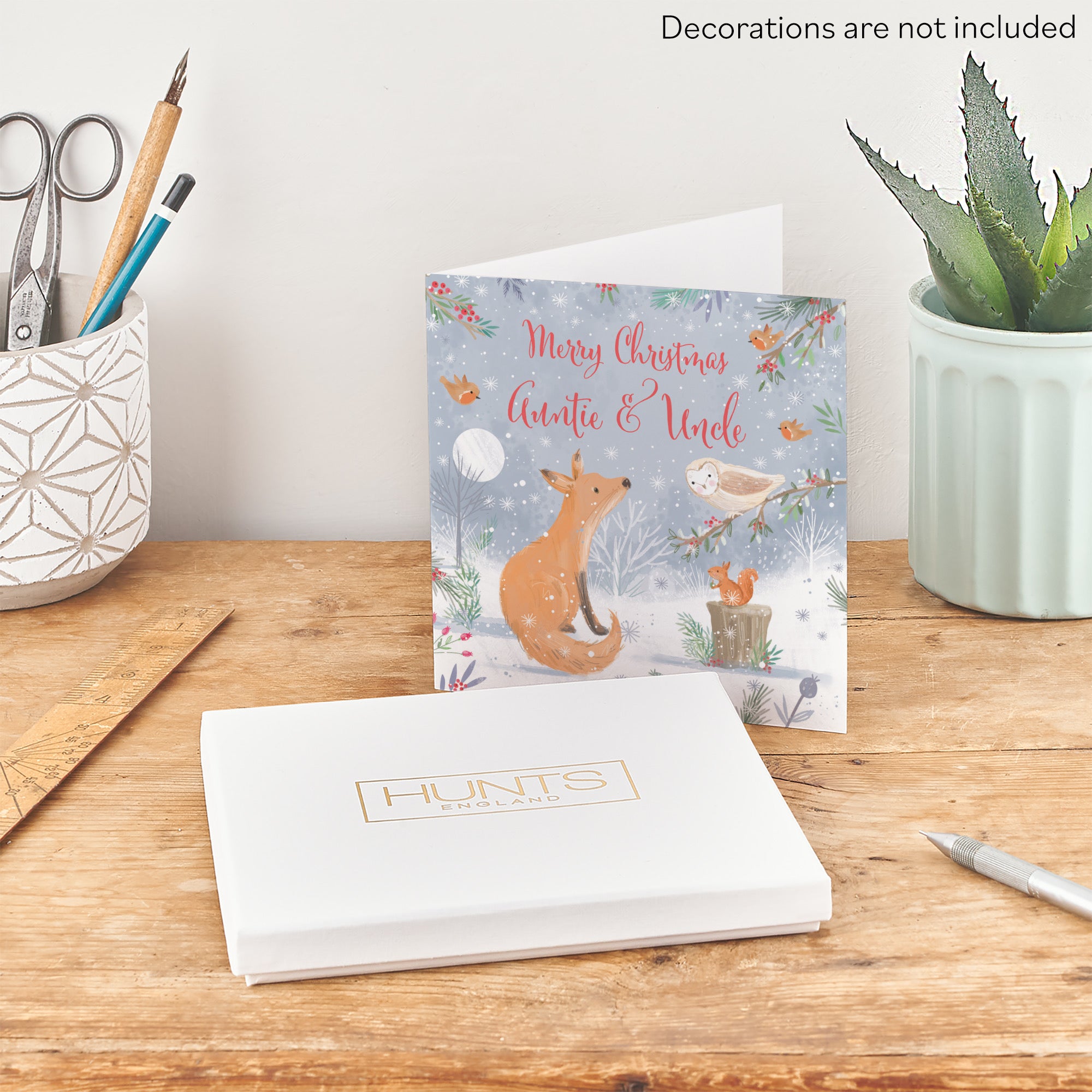 Boxed Auntie And Uncle Cute Fox Christmas Card Nature's Treasures - Default Title (B0D5YKFG3M)