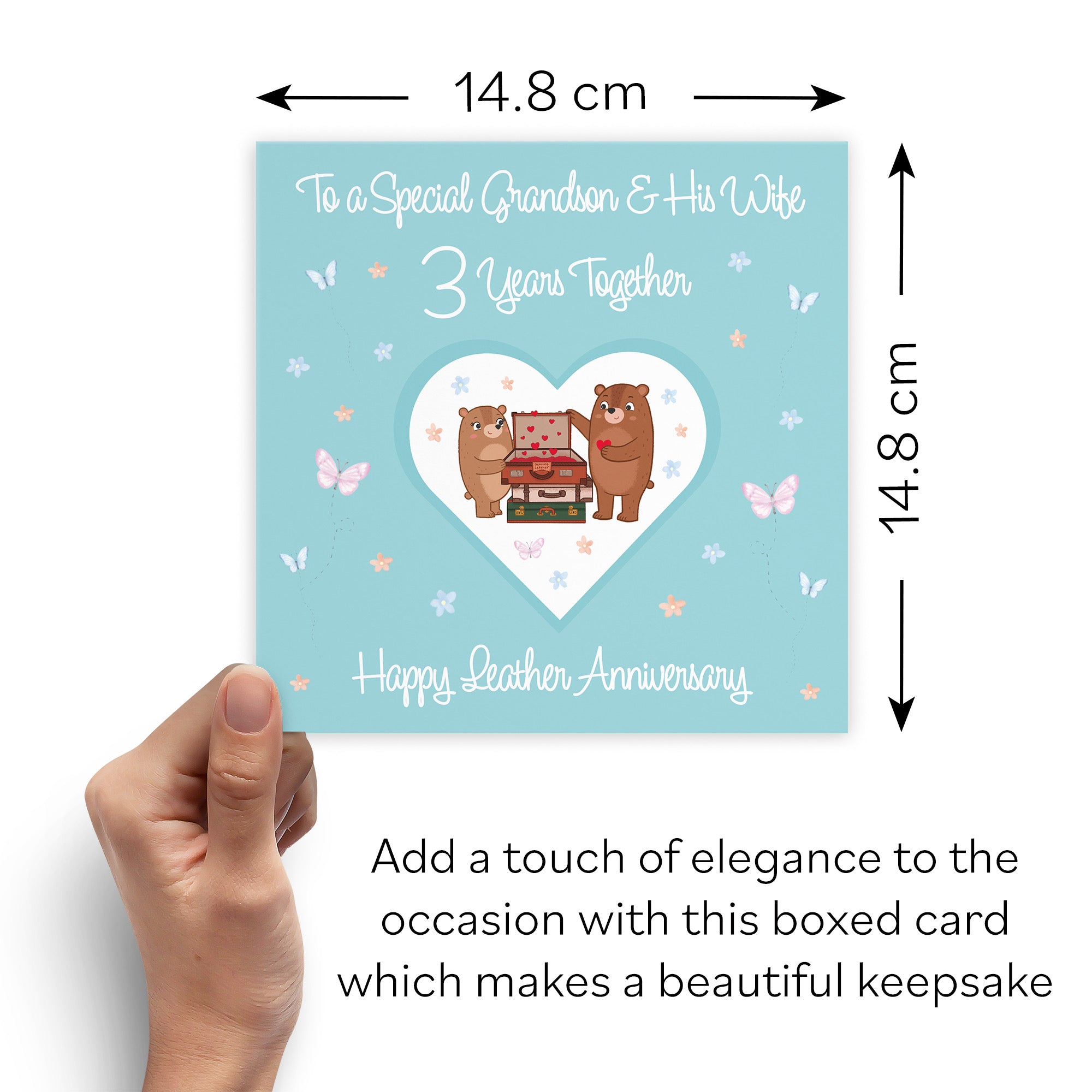 Boxed Grandson & Wife 3rd Anniversary Card Romantic Meadows - Default Title (B0D5YKHYW8)