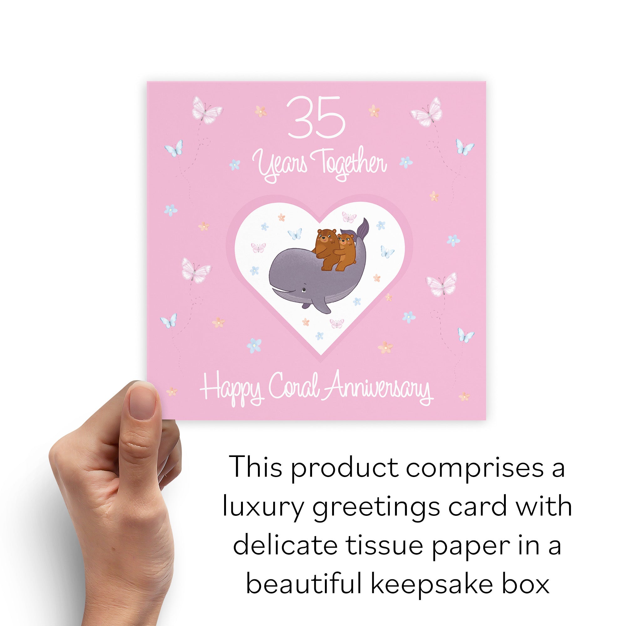 Boxed 35th Anniversary Card Coral Romantic Meadows - Default Title (B0D5YKMNV9)