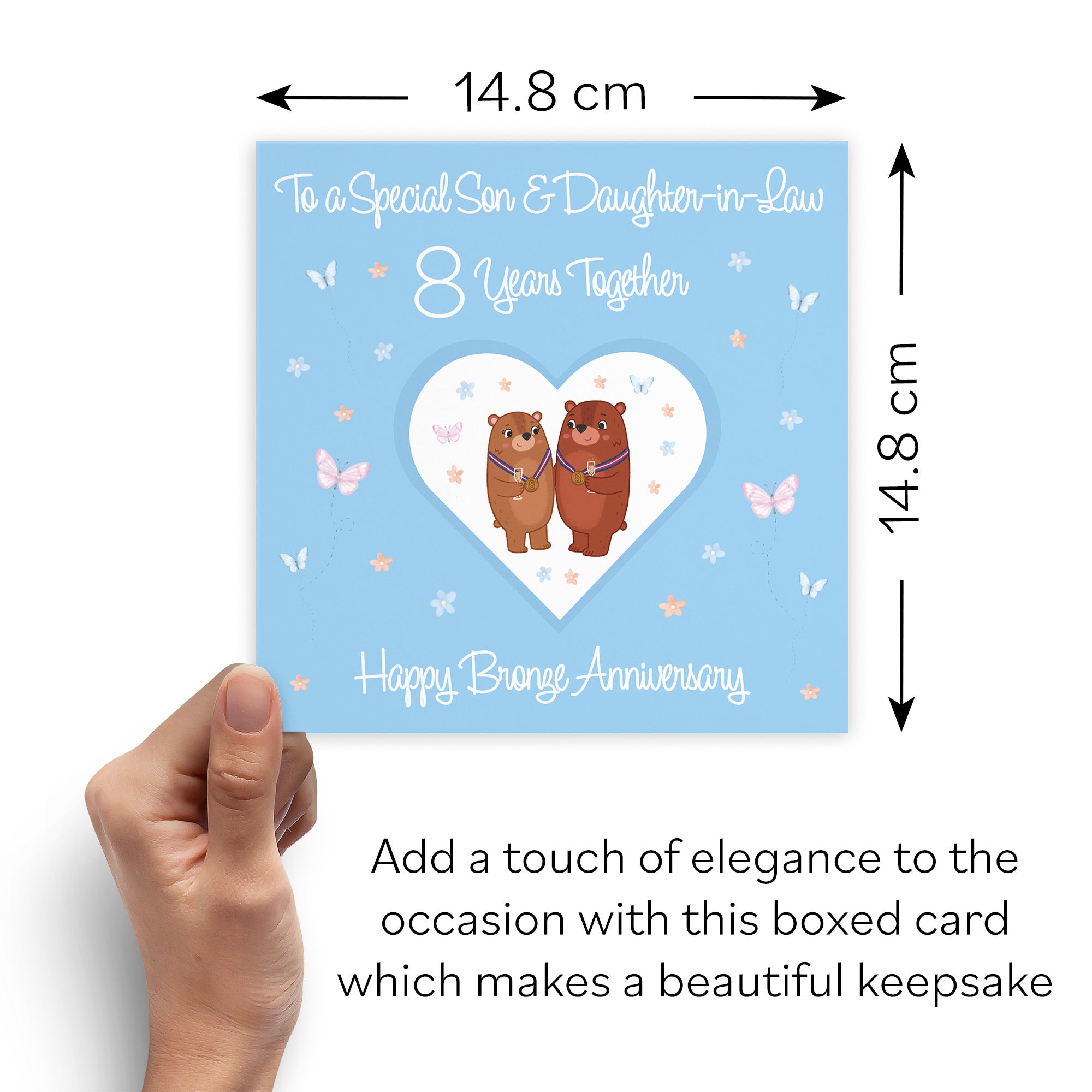 Boxed Son & Daughter-in-Law 8th Anniversary Card Romantic Meadows - Default Title (B0D5YKN436)