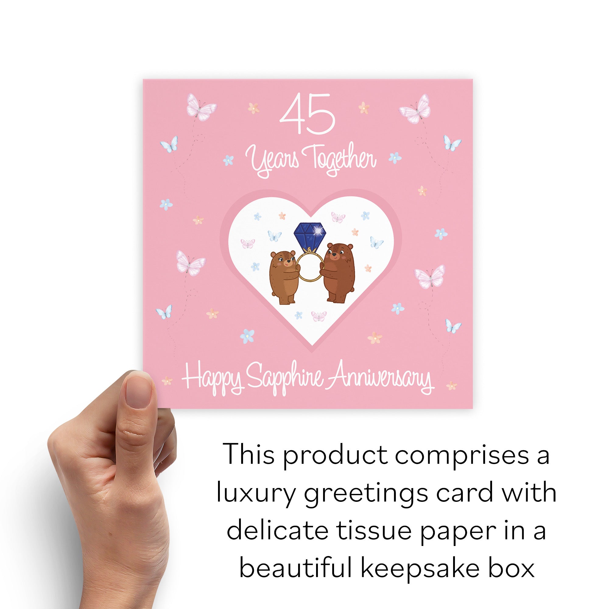 Boxed 45th Anniversary Card Sapphire Romantic Meadows - Default Title (B0D5YKNCHB)