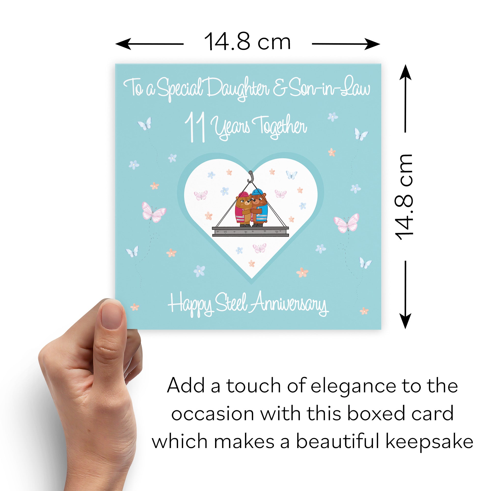 Boxed Daughter & Son-in-Law 11th Anniversary Card Romantic Meadows - Default Title (B0D5YKPF26)