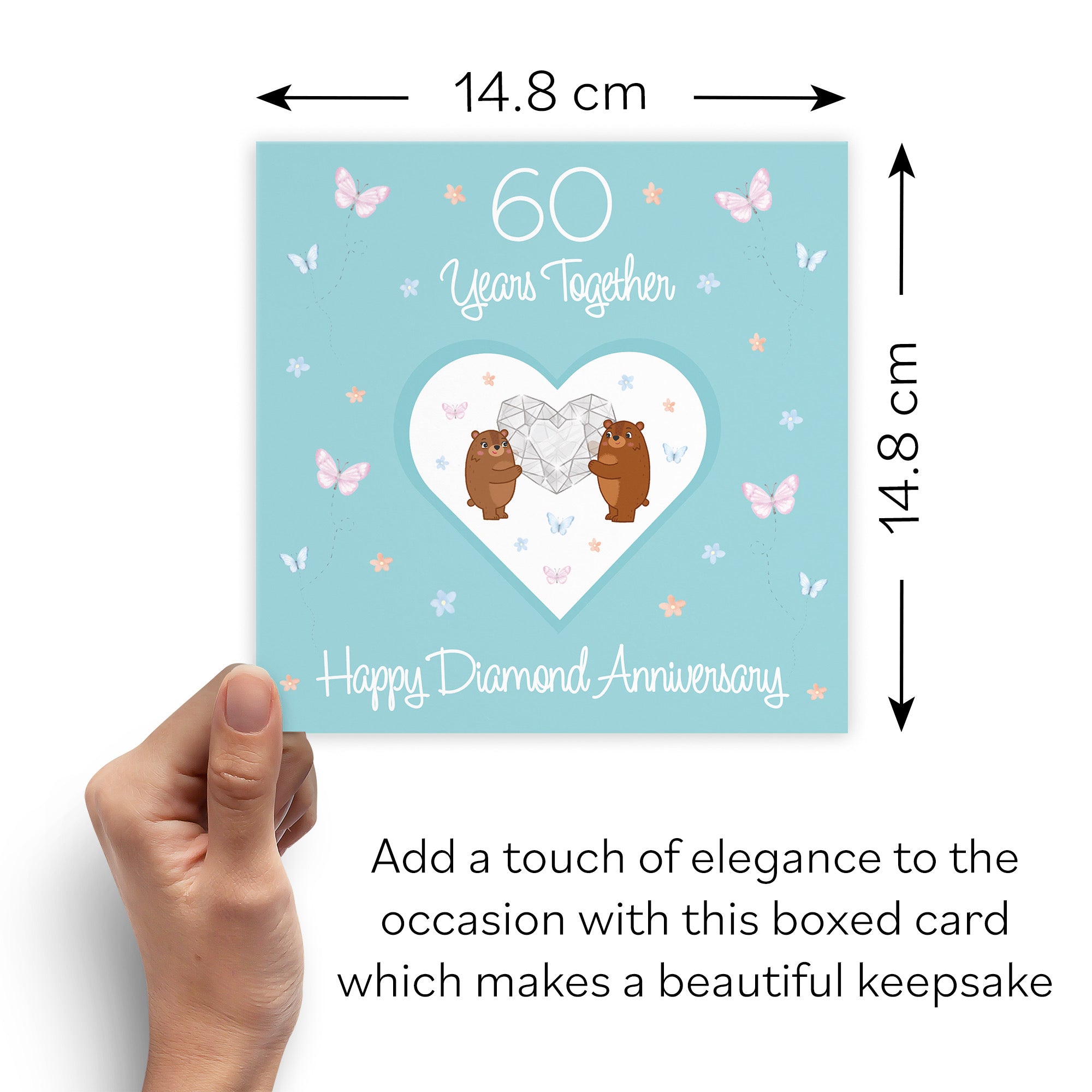 Boxed 60th Anniversary Card Diamond Romantic Meadows - Default Title (B0D5YKPZVH)