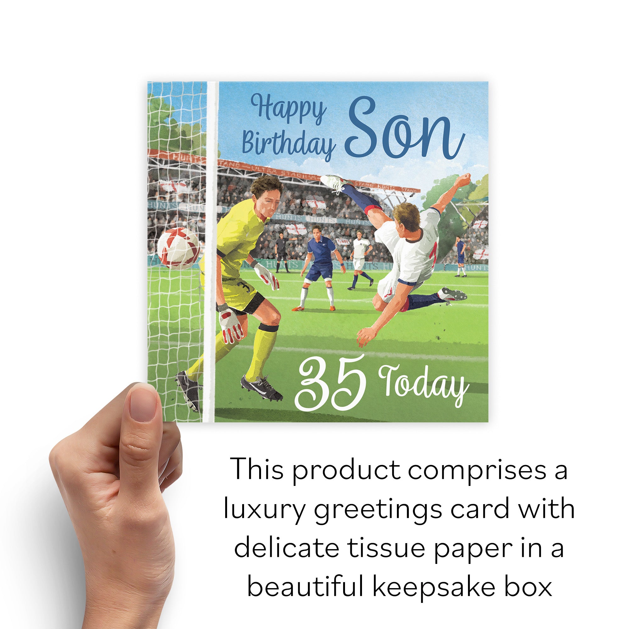 Boxed 35th Son Football Birthday Card Milo's Gallery - Default Title (B0D5YKQRN6)