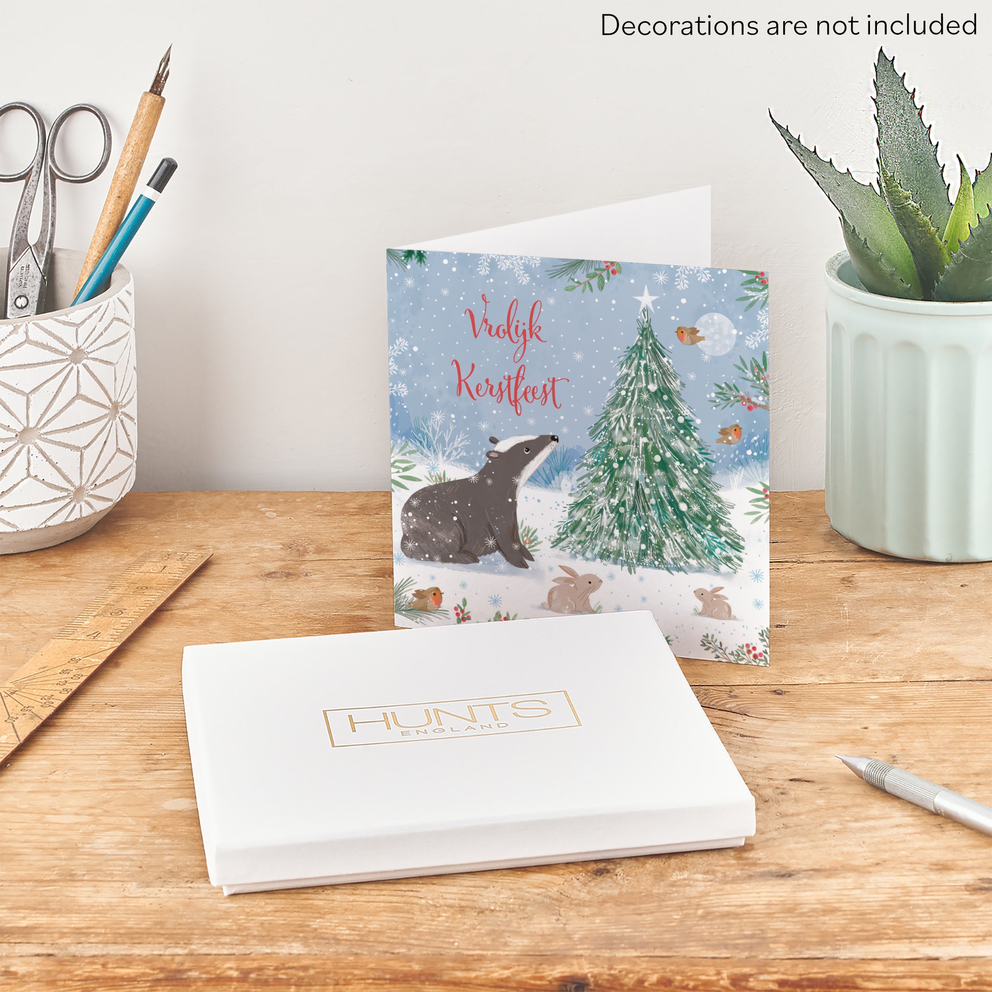 Boxed Badger Dutch Language Christmas Card Nature's Treasures - Default Title (B0D5YKT7ND)