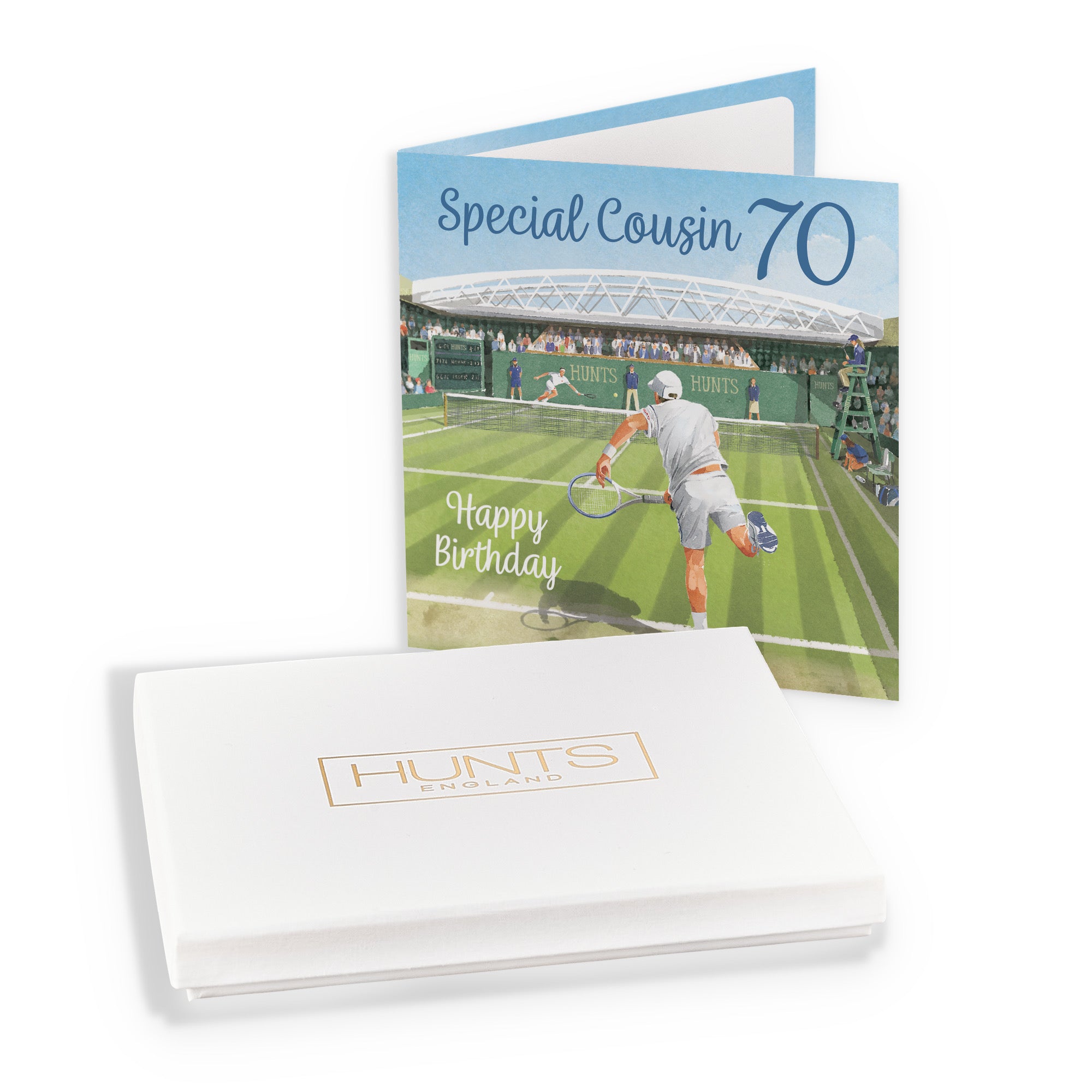 Boxed Cousin 70th Tennis Birthday Card Milo's Gallery - Default Title (B0D5YL2D6D)