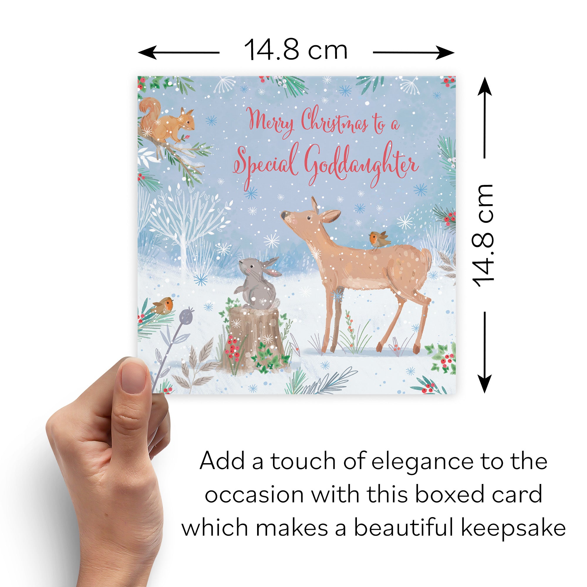 Boxed Goddaughter Cute Deer Christmas Card Nature's Treasures - Default Title (B0D5YL2DLB)