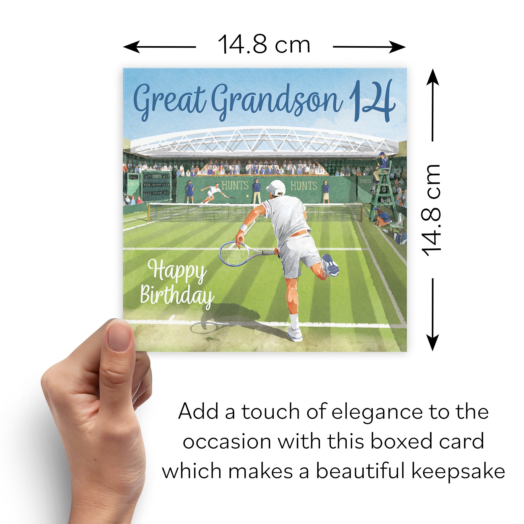 Boxed Great Grandson 14th Tennis Birthday Card Milo's Gallery - Default Title (B0D5YL3FDM)