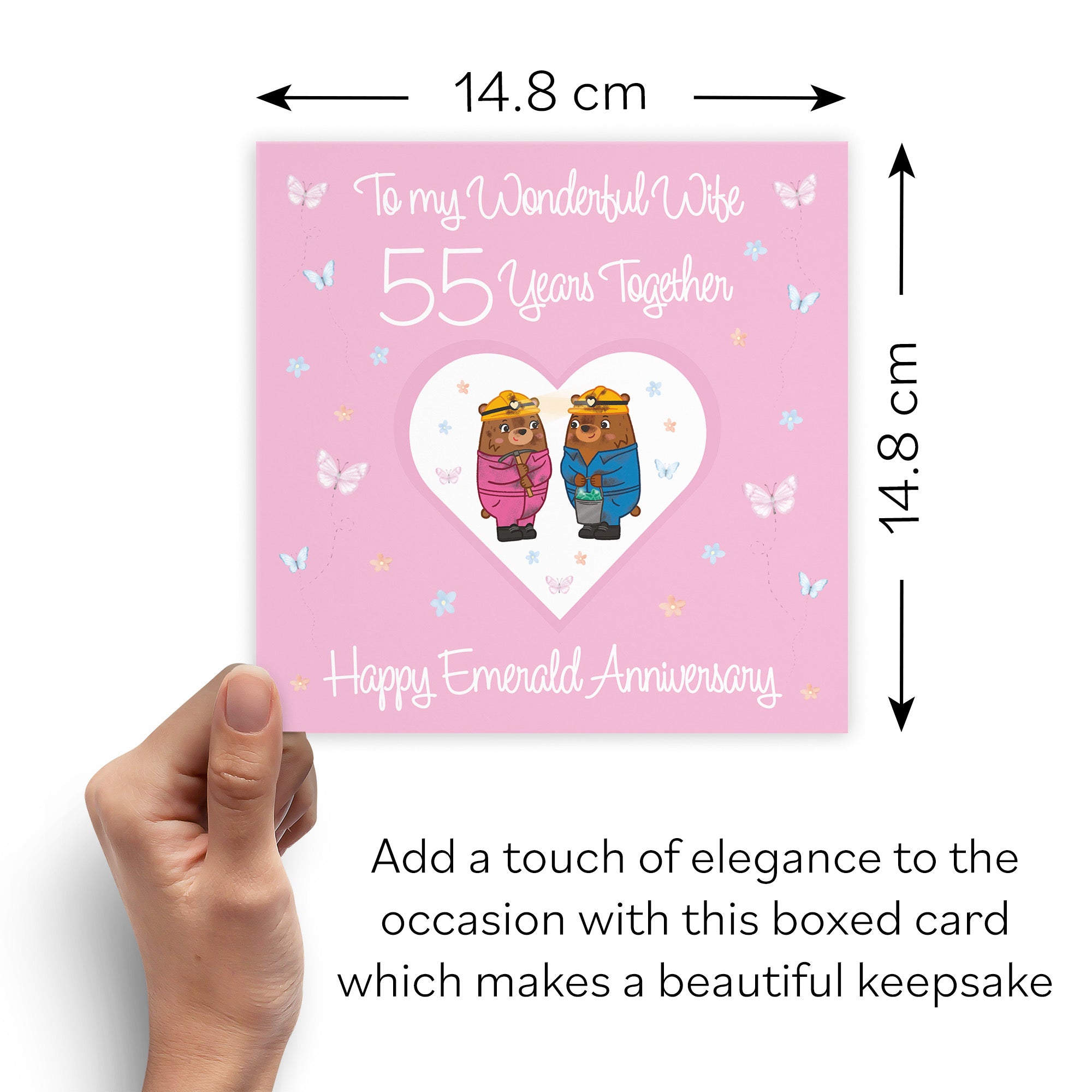 Boxed Wife 55th Anniversary Card Emerald Romantic Meadows - Default Title (B0D5YL3VN9)