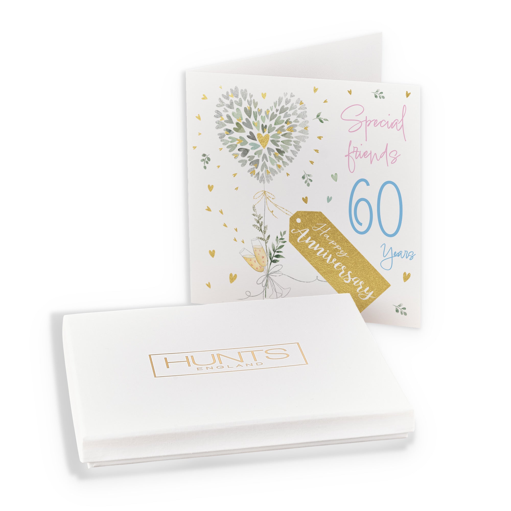 Boxed Special Friends 60th Anniversary Card Contemporary Hearts Milo's Gallery - Default Title (B0D5YL419N)