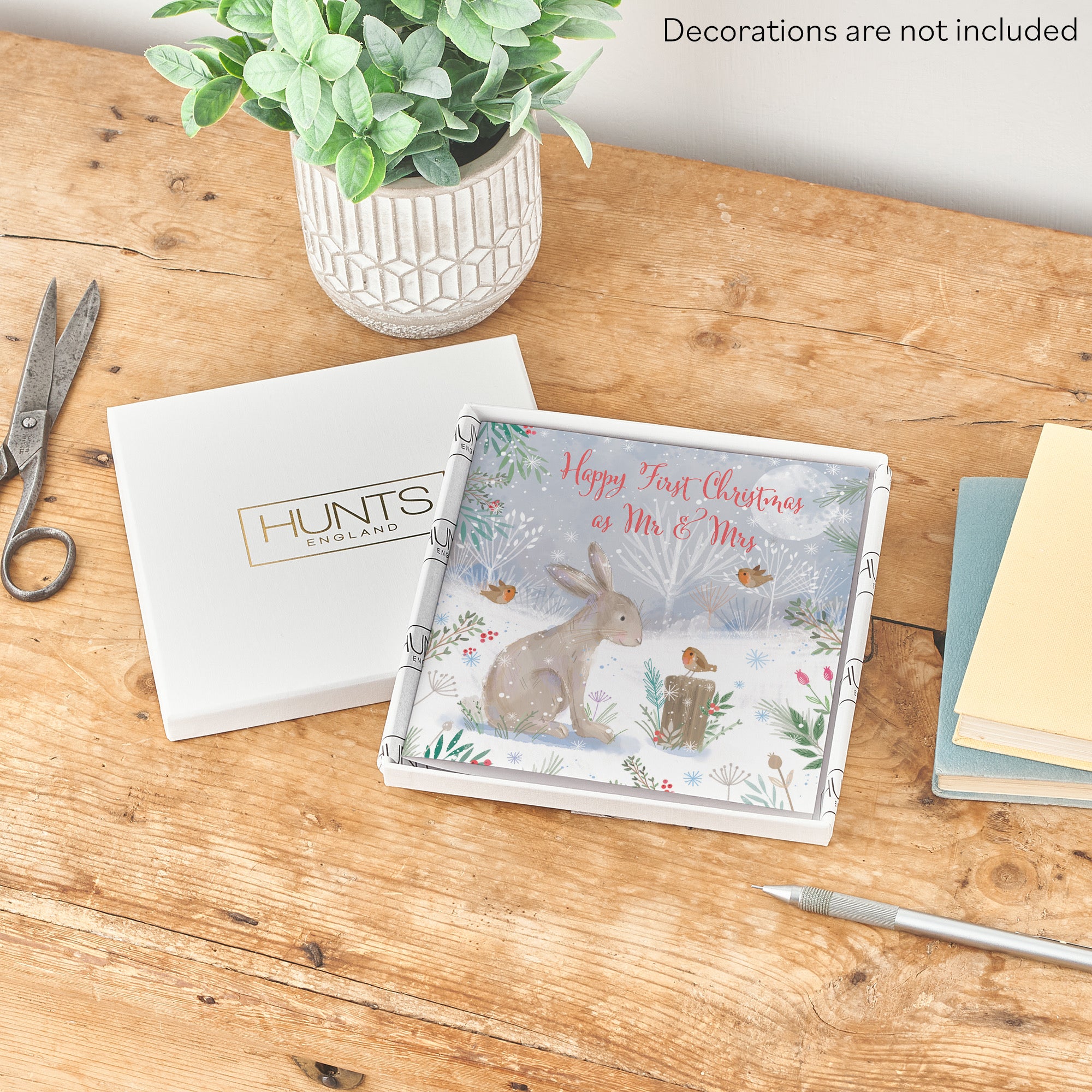 Boxed First Christmas As Mr And Mrs For Couple Cute Hare Card Nature's Treasures - Default Title (B0D5YL553C)