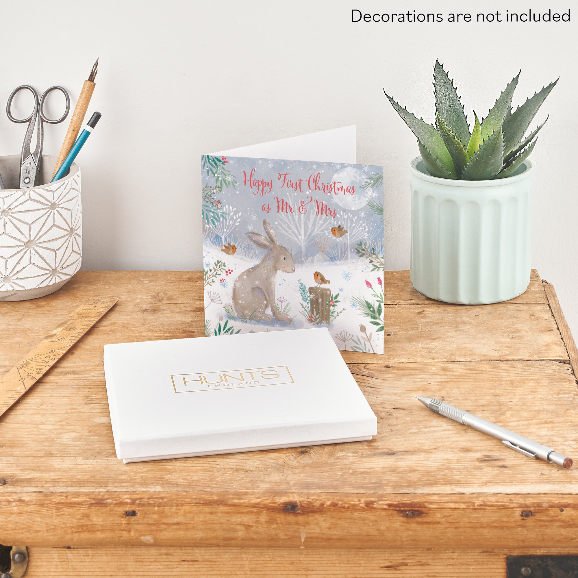 Boxed First Christmas As Mr And Mrs For Couple Cute Hare Card Nature's Treasures - Default Title (B0D5YL553C)