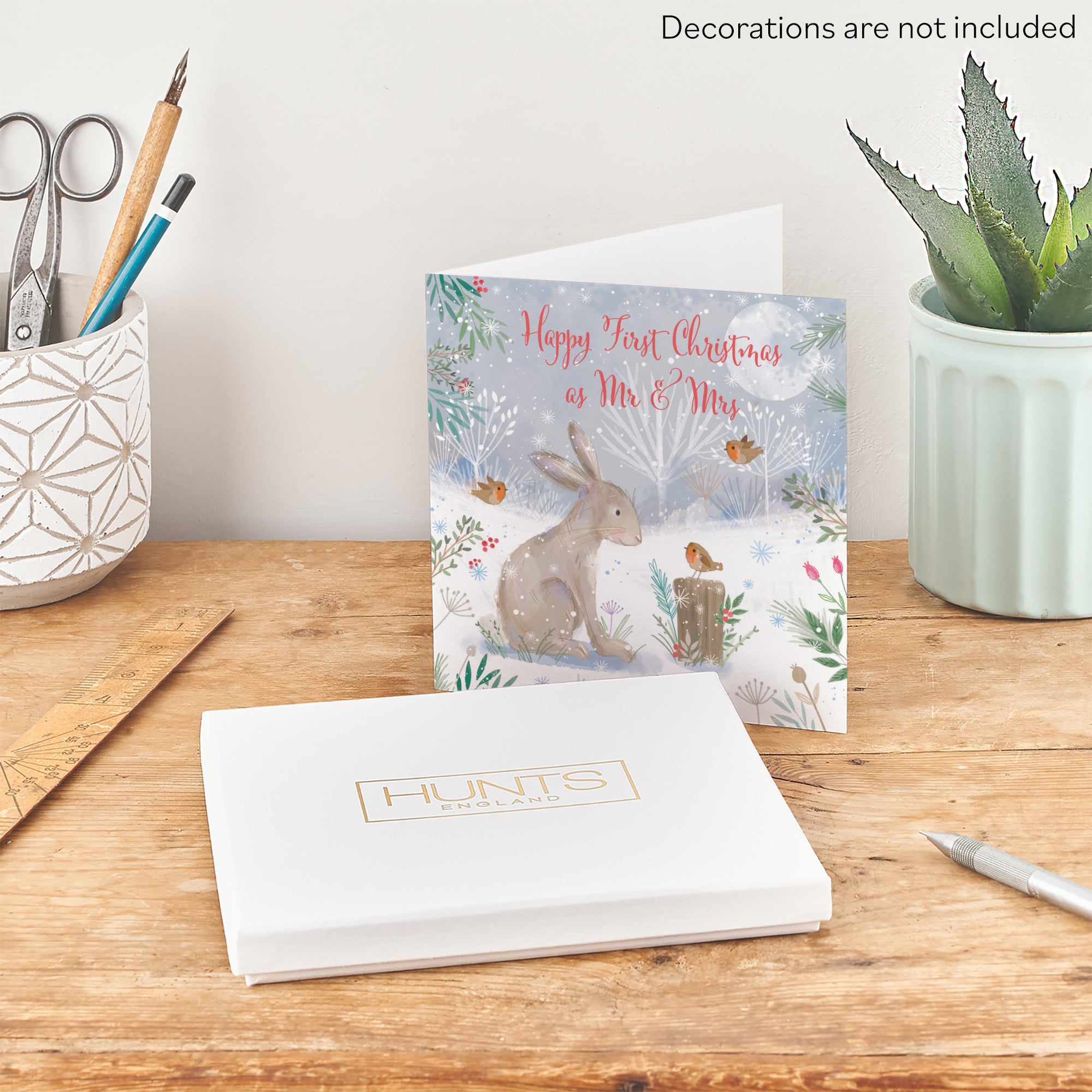 Boxed First Christmas As Mr And Mrs For Couple Cute Hare Card Nature's Treasures - Default Title (B0D5YL553C)