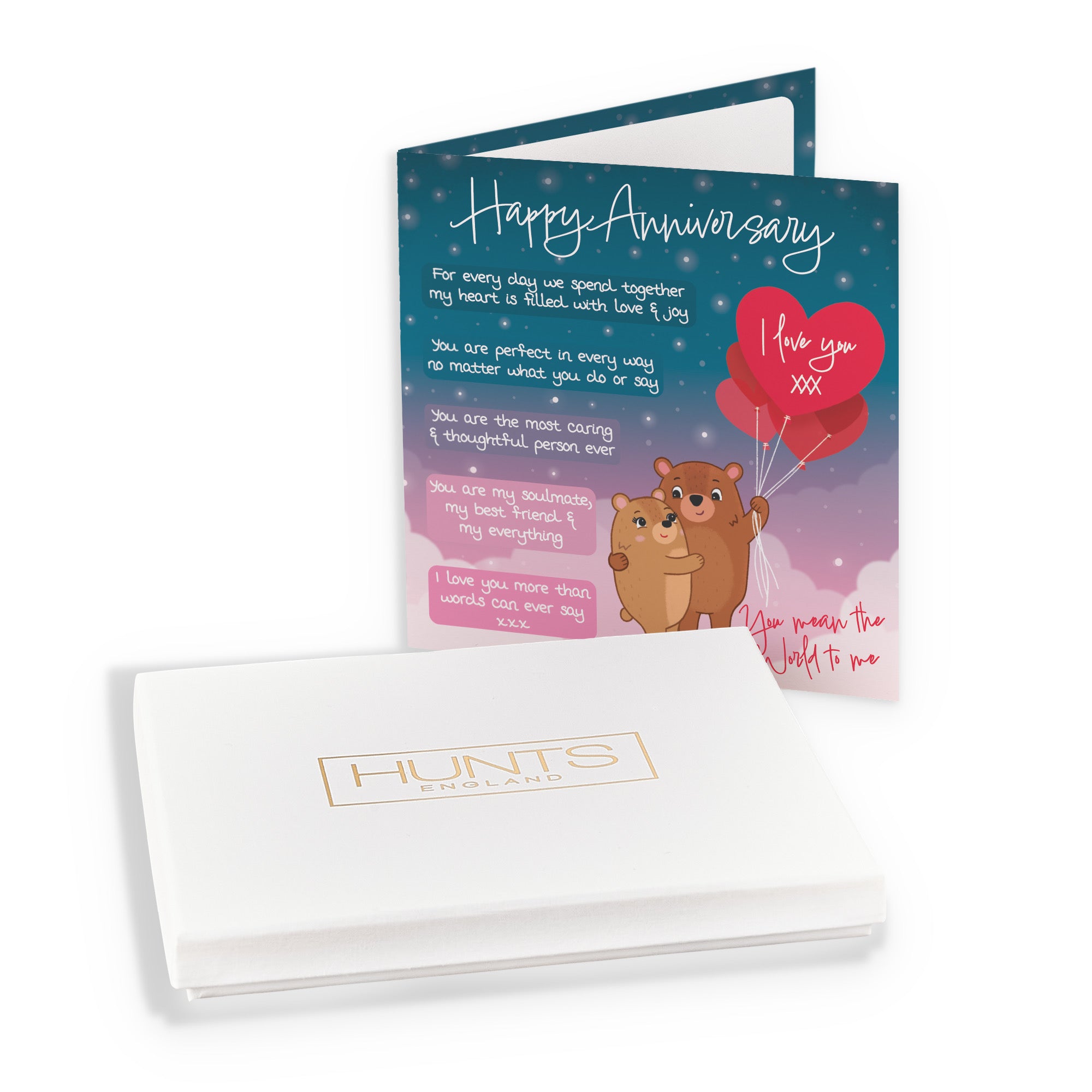 Boxed Romantic Starry Night Anniversary Card Starry Night Cute Bears - Default Title (B0D5YL5XY3)