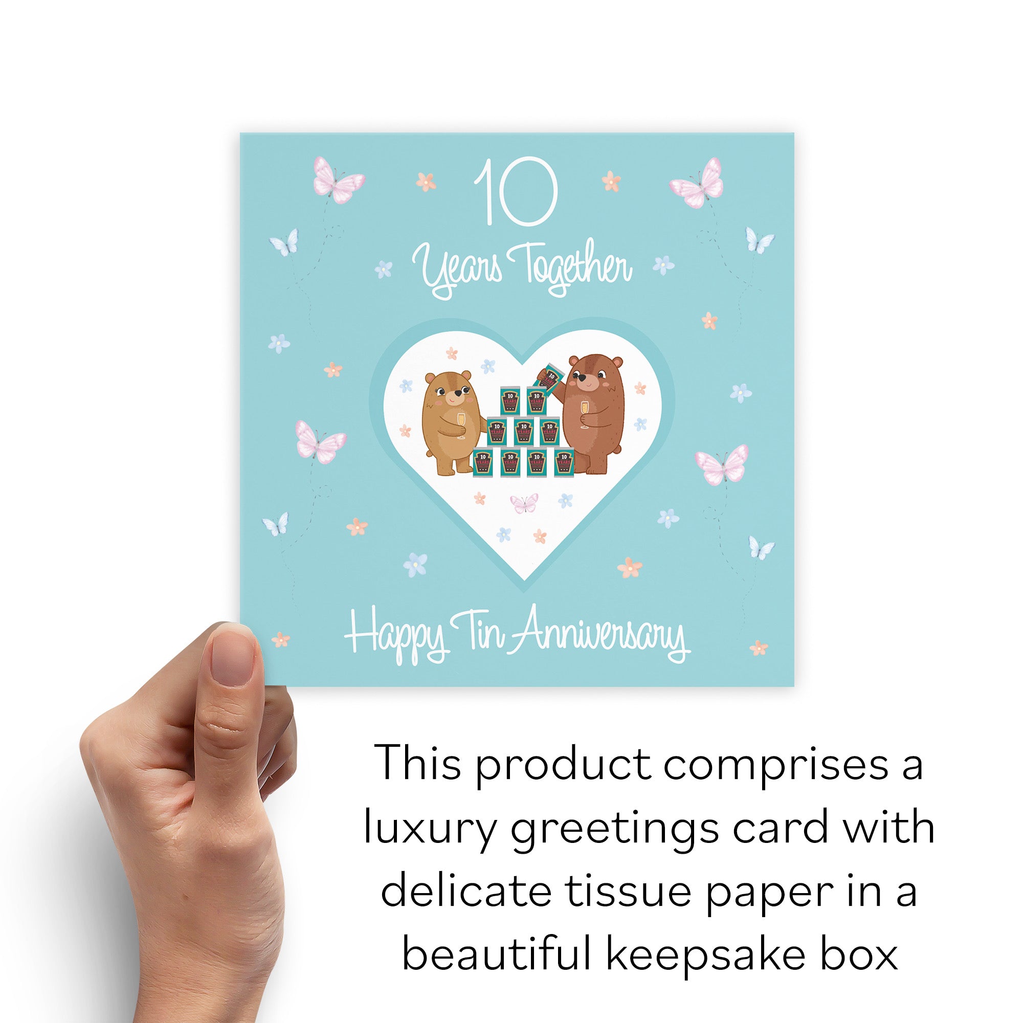 Boxed 10th Anniversary Card Tin Romantic Meadows - Default Title (B0D5YL6YP7)