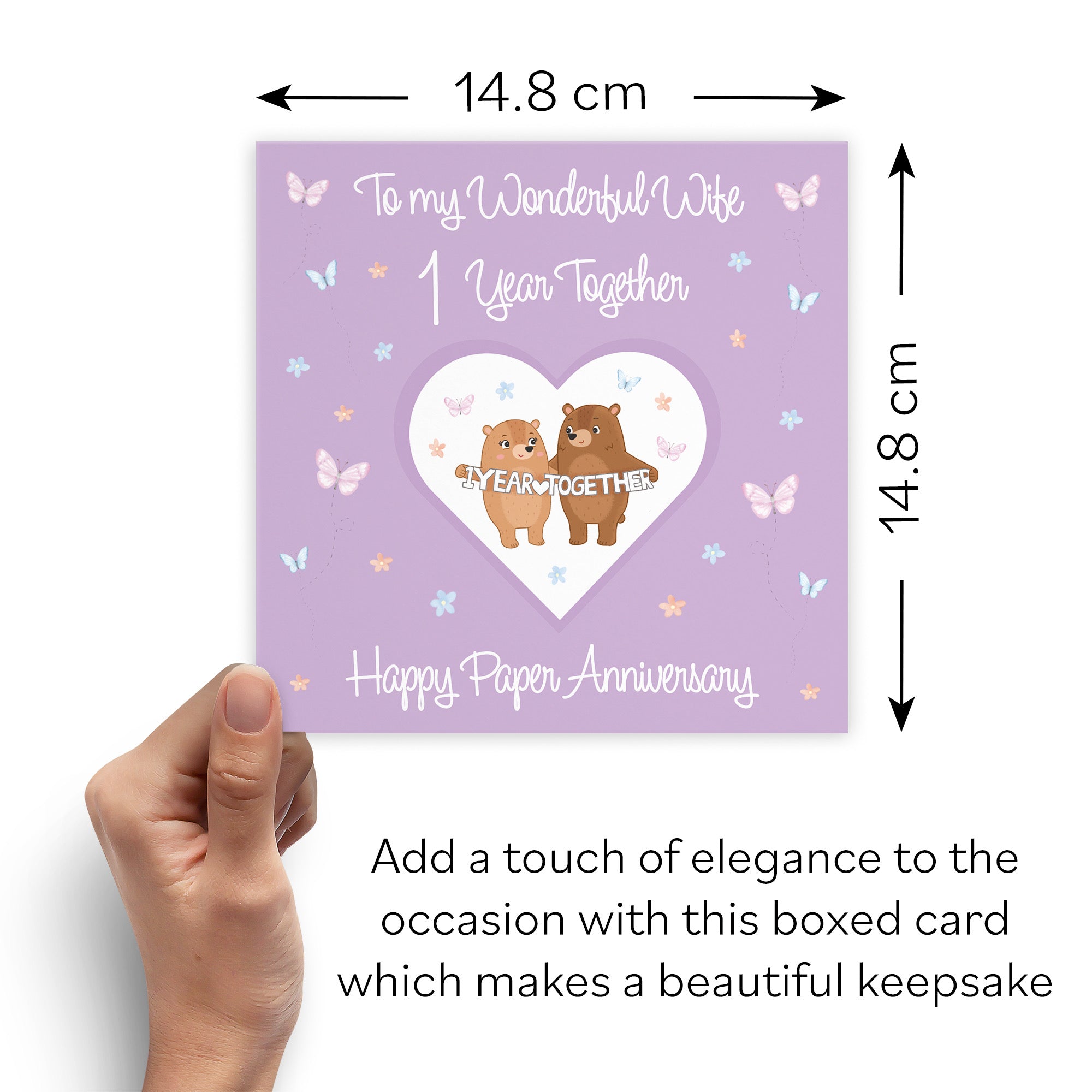 Boxed Wife 1st Anniversary Card Paper Romantic Meadows - Default Title (B0D5YL82WM)