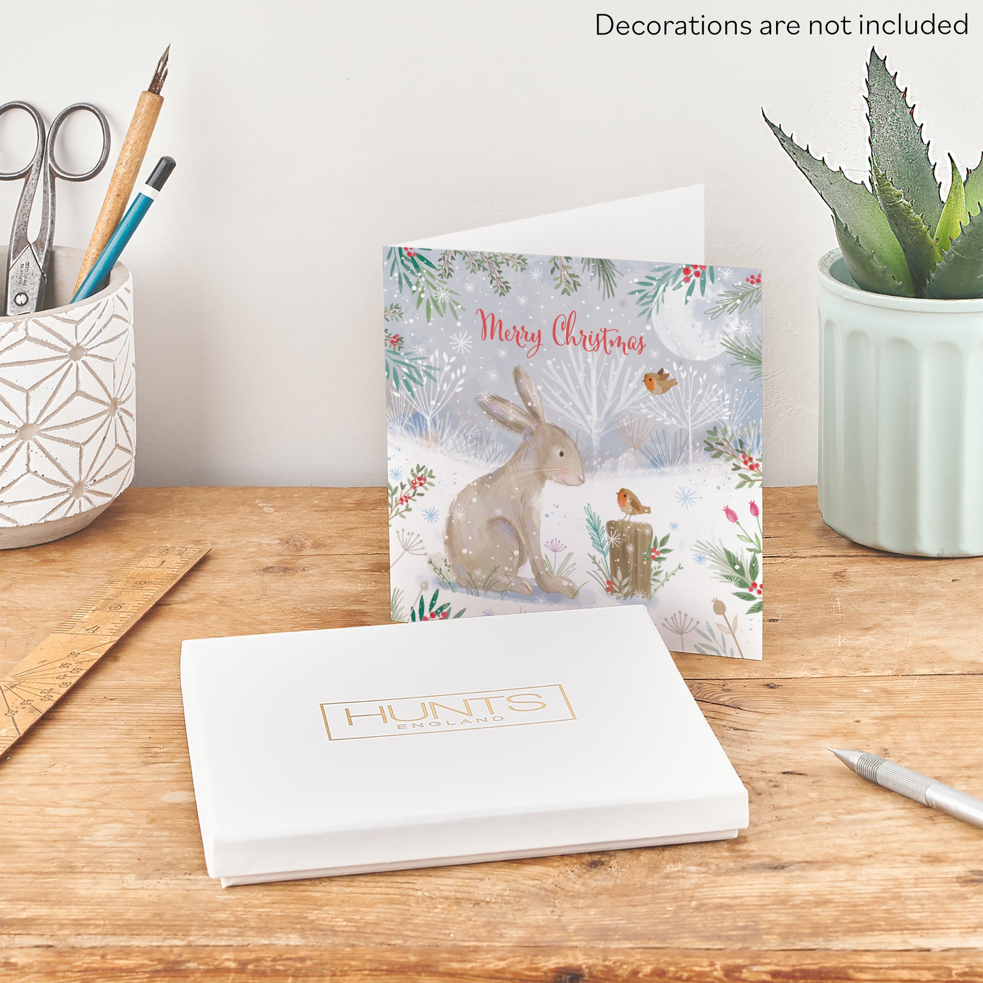 Boxed Open Single Merry Christmas Hare Family Fun Card Nature's Treasures - Default Title (B0D5YL97BF)