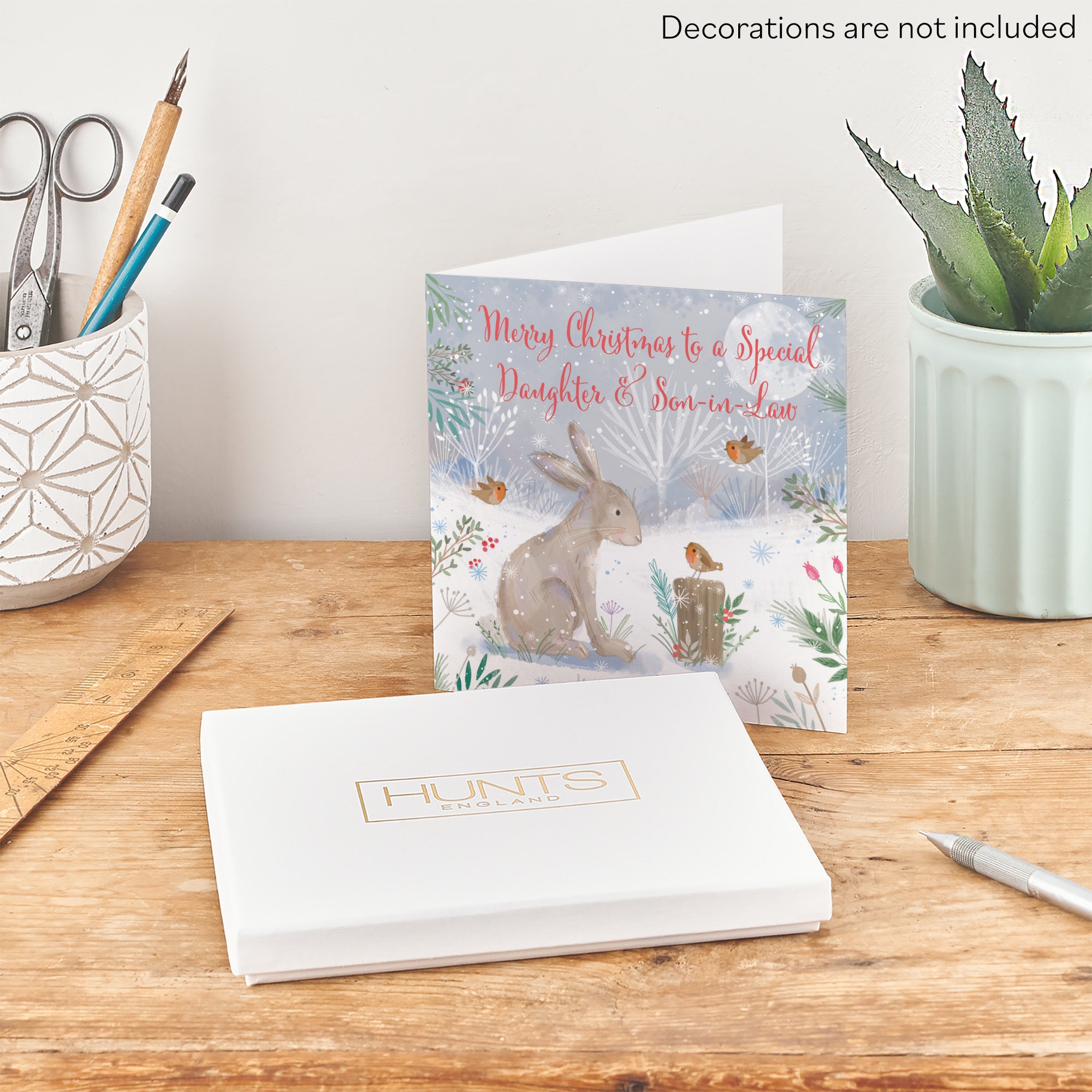 Boxed Daughter And Son In Law Cute Hare Christmas Card Nature's Treasures - Default Title (B0D5YLB4W8)