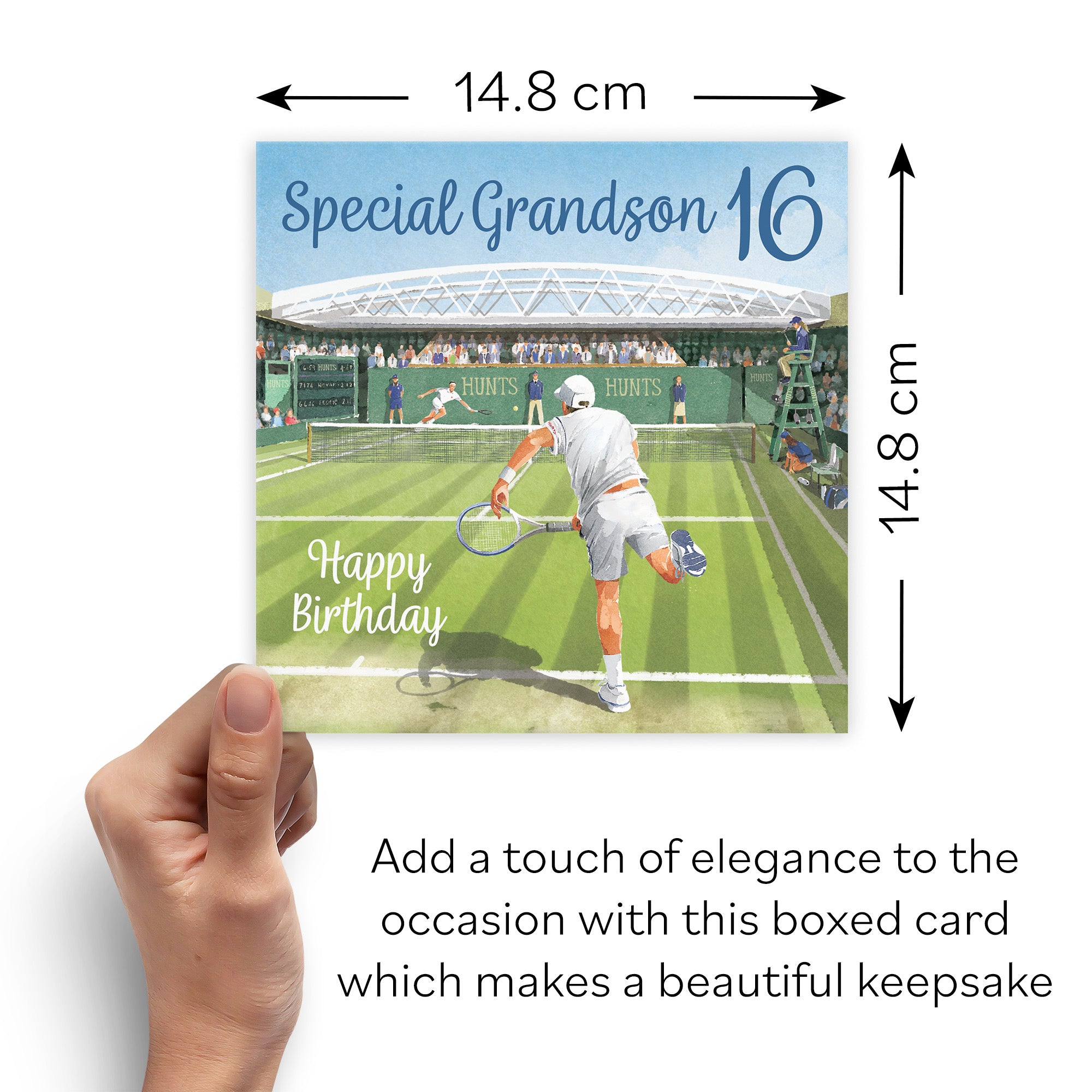 Boxed Grandson 16th Tennis Birthday Card Milo's Gallery - Default Title (B0D5YLBF41)