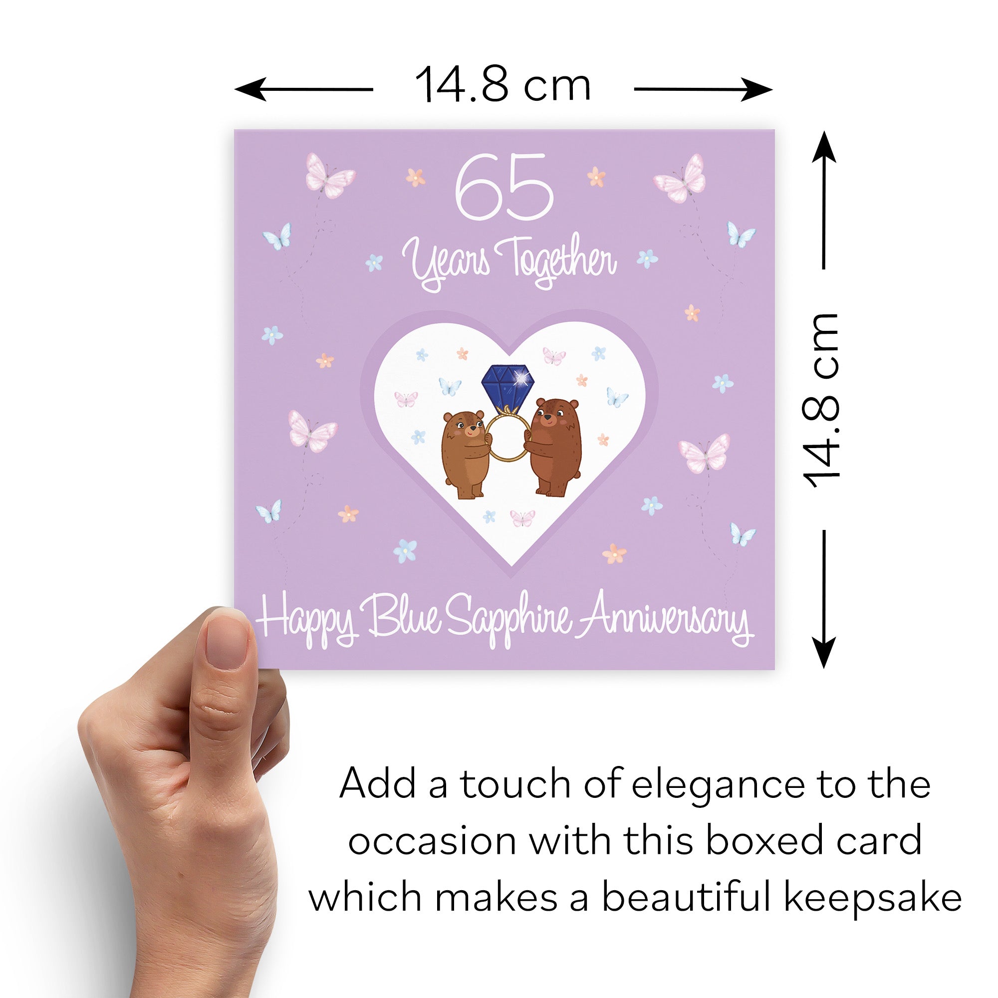 Boxed 65th Anniversary Card Blue Sapphire Romantic Meadows - Default Title (B0D5YLCZCM)