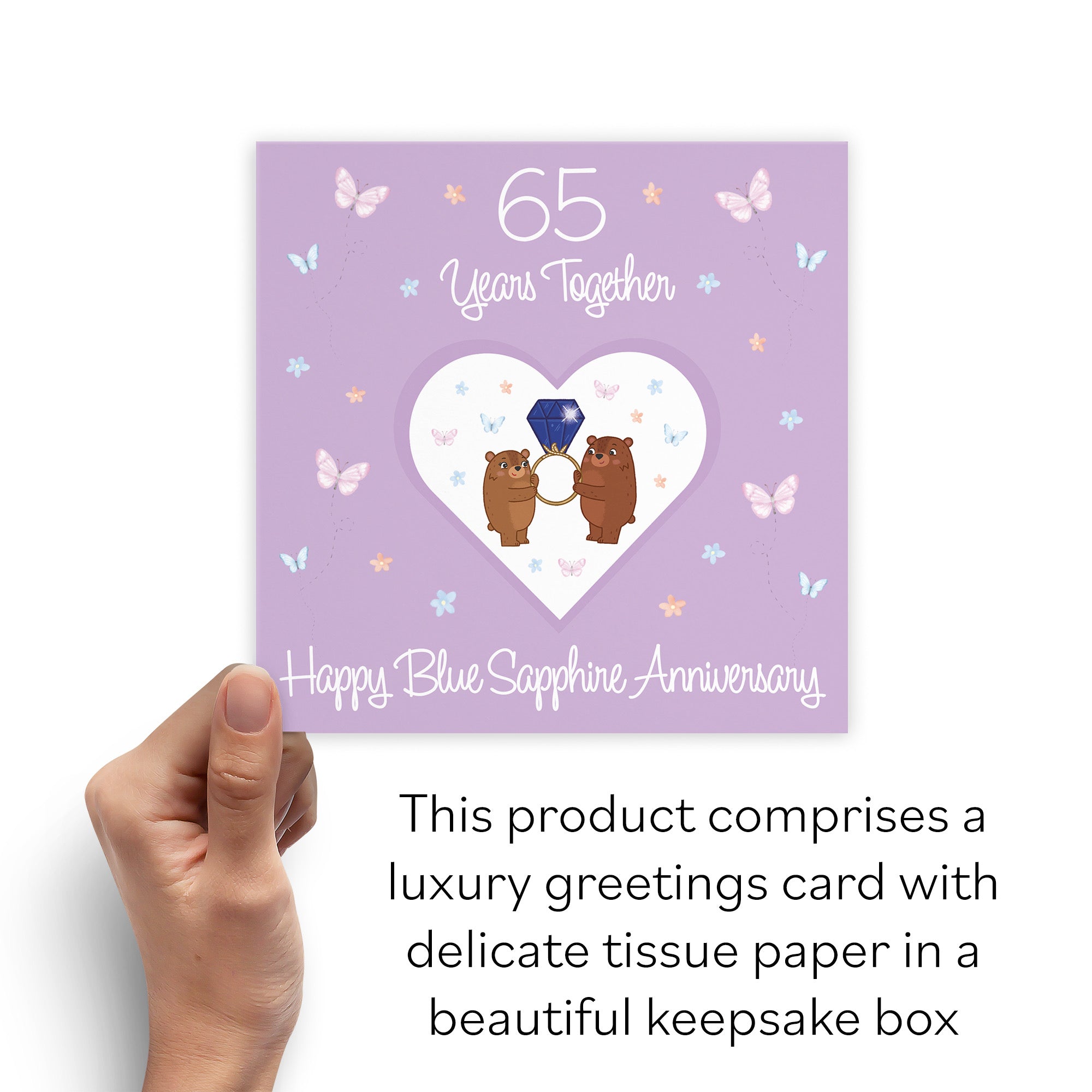 Boxed 65th Anniversary Card Blue Sapphire Romantic Meadows - Default Title (B0D5YLCZCM)