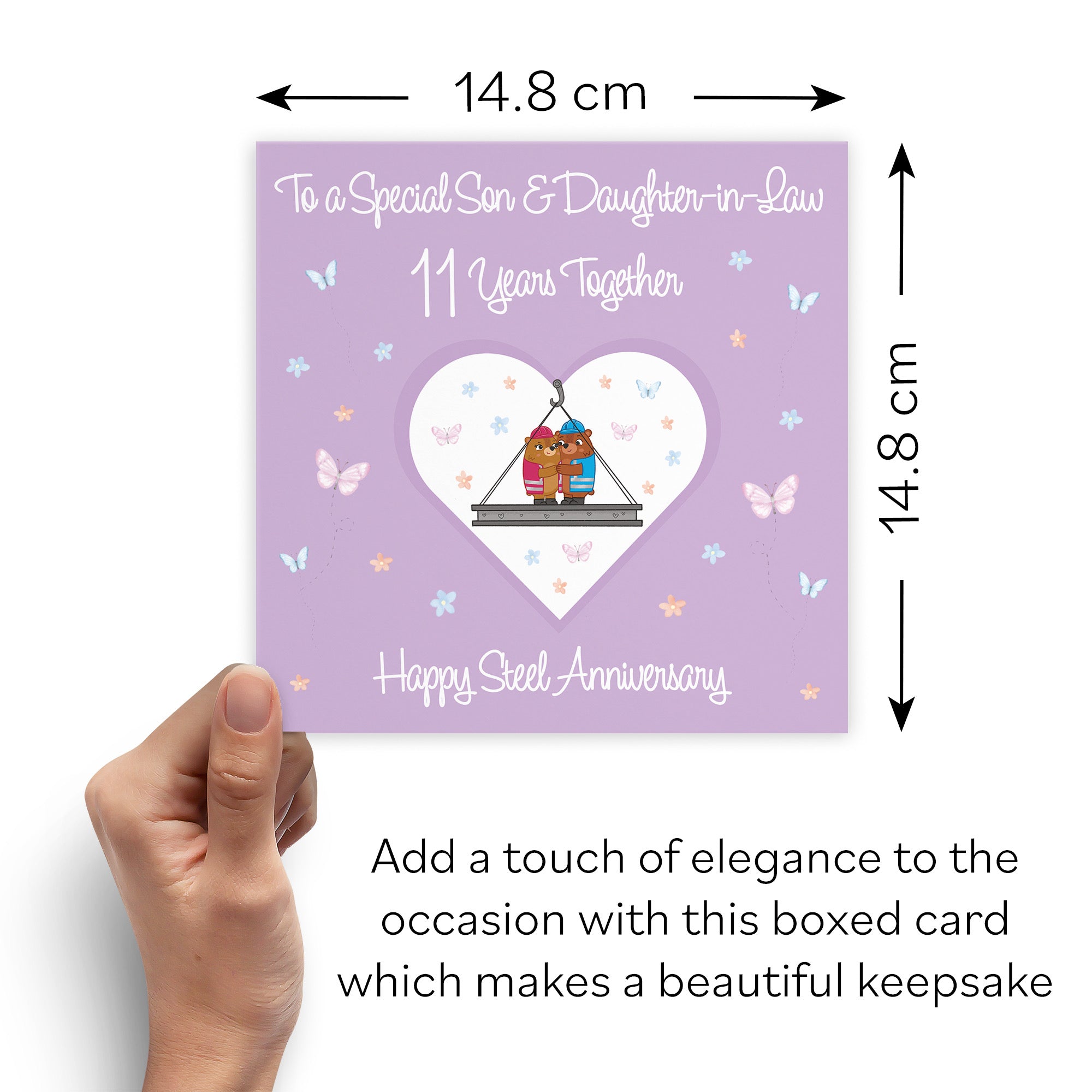 Boxed Son & Daughter-in-Law 11th Anniversary Card Romantic Meadows - Default Title (B0D5YLD49F)