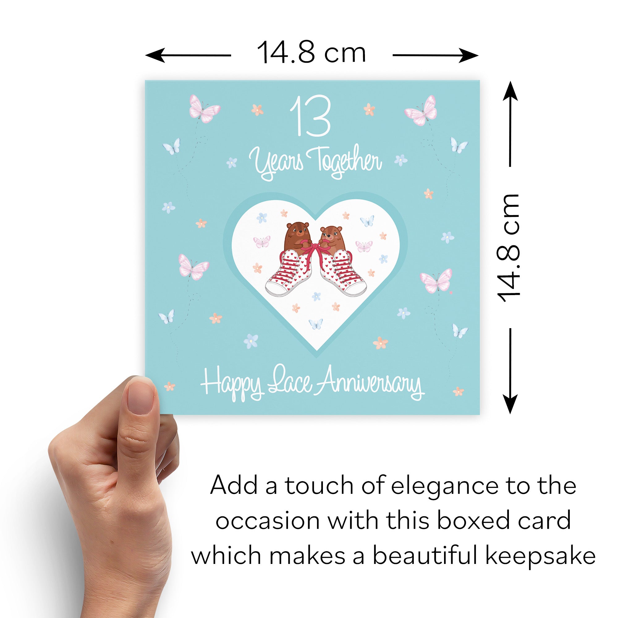 Boxed 13th Anniversary Card Lace Romantic Meadows - Default Title (B0D5YLF21W)