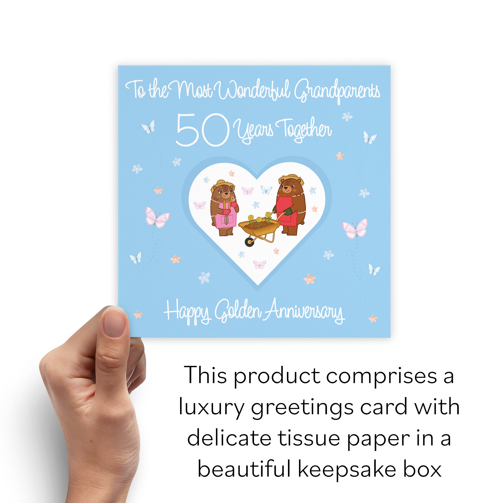 Boxed Grandparents 50th Anniversary Card Romantic Meadows - Default Title (B0D5YLF8G2)