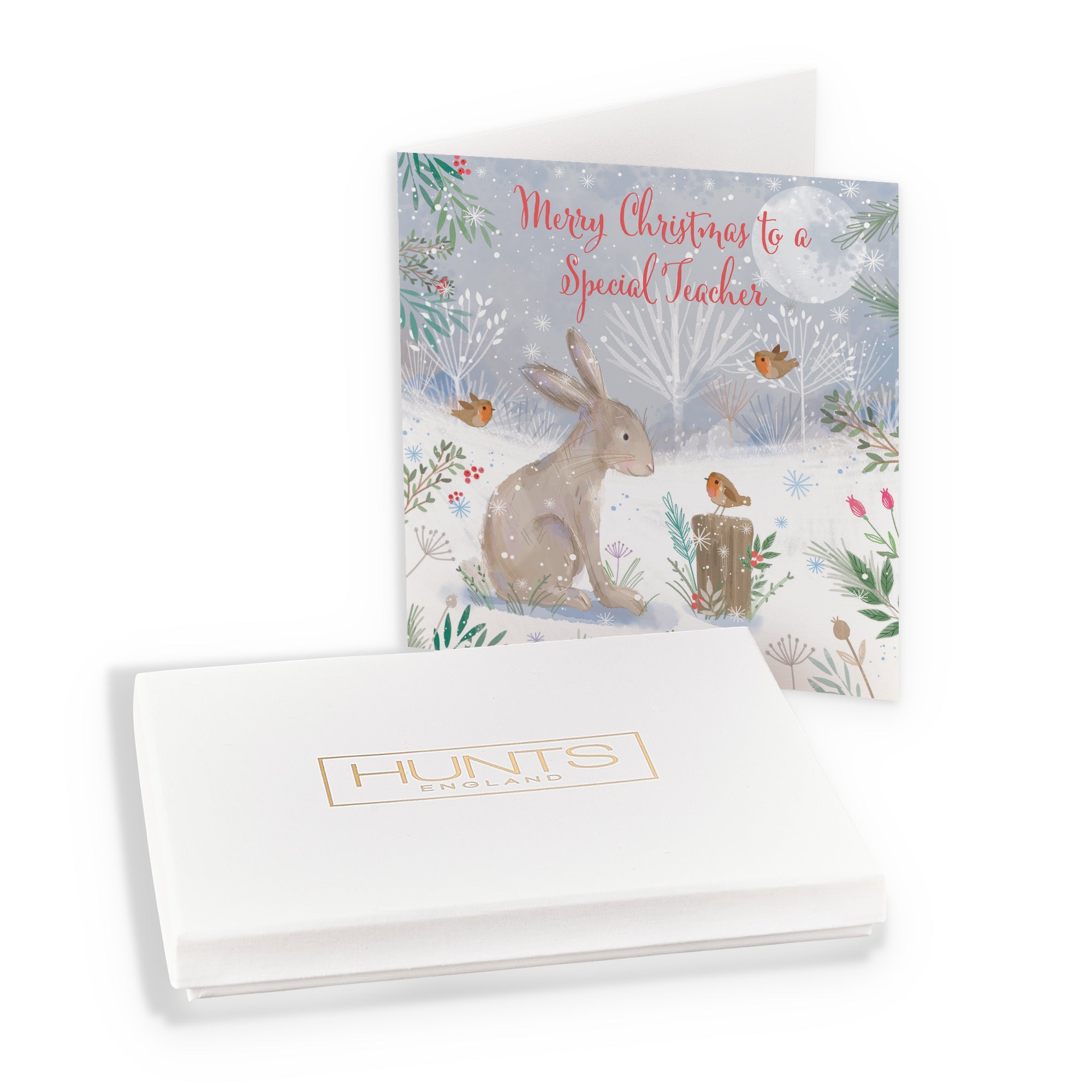 Boxed Cute Hare Teacher Christmas Card Nature's Treasures - Default Title (B0D5YLFTN7)