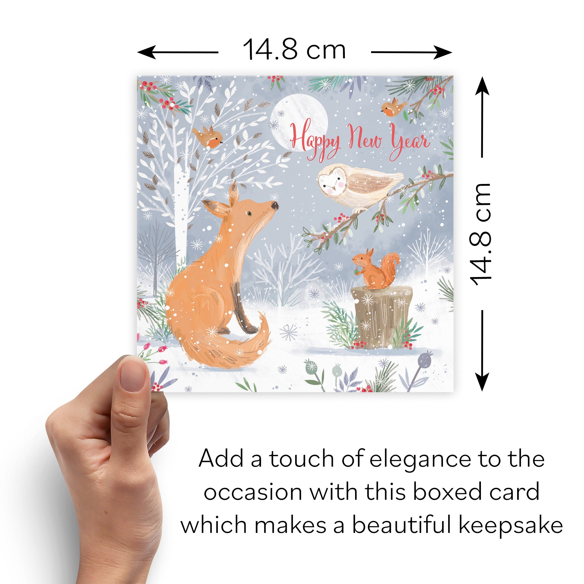 Boxed Happy New Year Cute Fox Card Nature's Treasures - Default Title (B0D5YLG3SM)