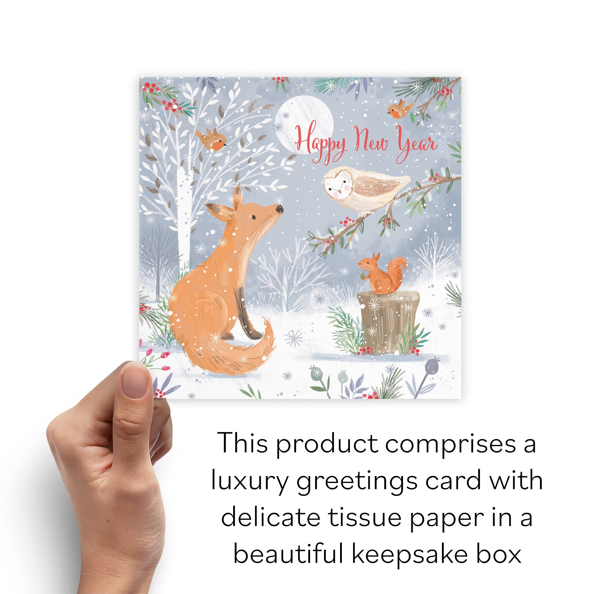 Boxed Happy New Year Cute Fox Card Nature's Treasures - Default Title (B0D5YLG3SM)