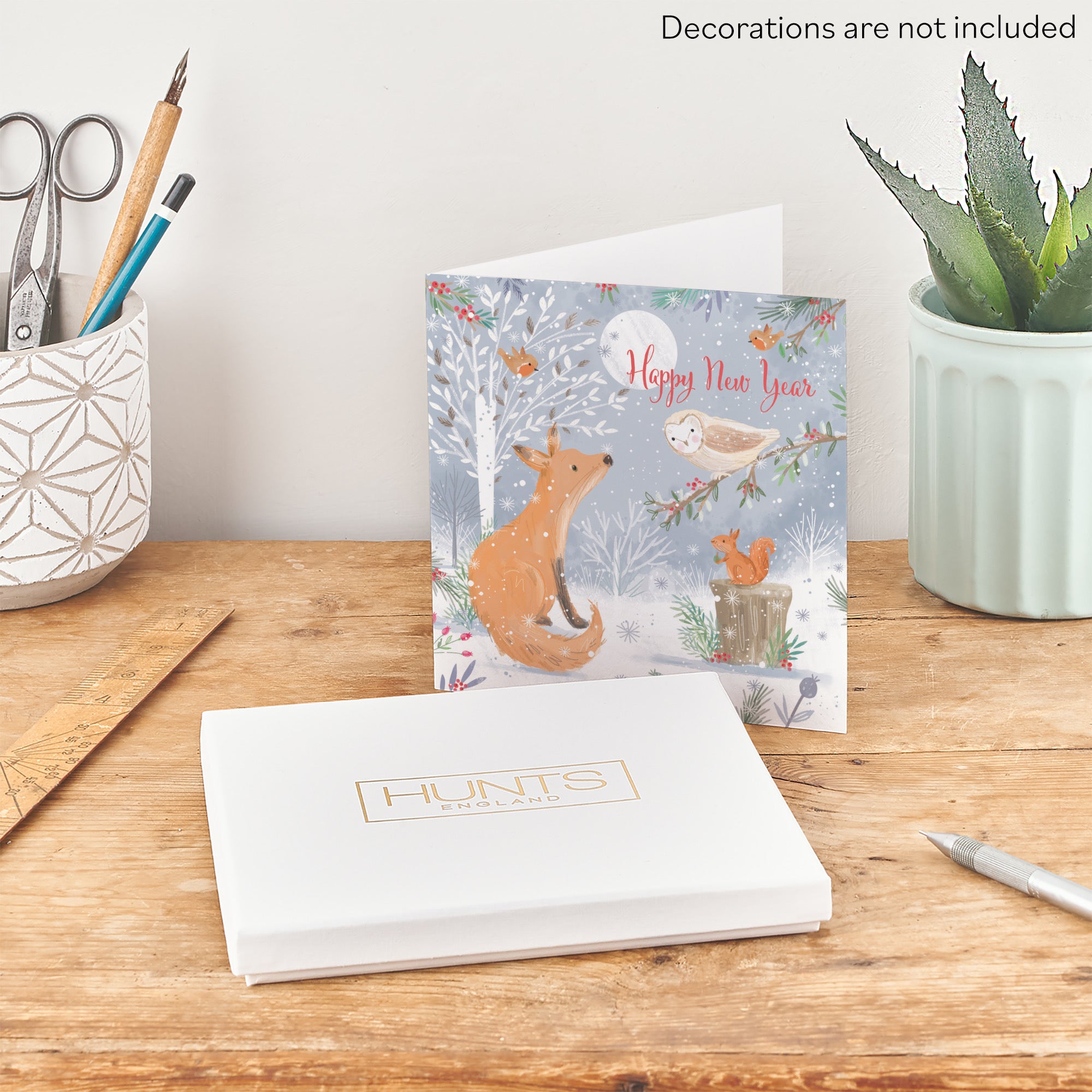 Boxed Happy New Year Cute Fox Card Nature's Treasures - Default Title (B0D5YLG3SM)