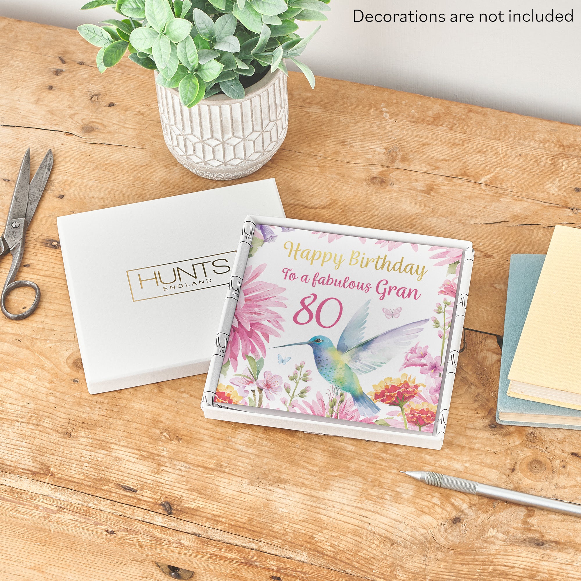 Boxed 80th Gran Birthday Card Hummingbird Gold Foil Milo's Gallery - Default Title (B0D5YLHQ9V)