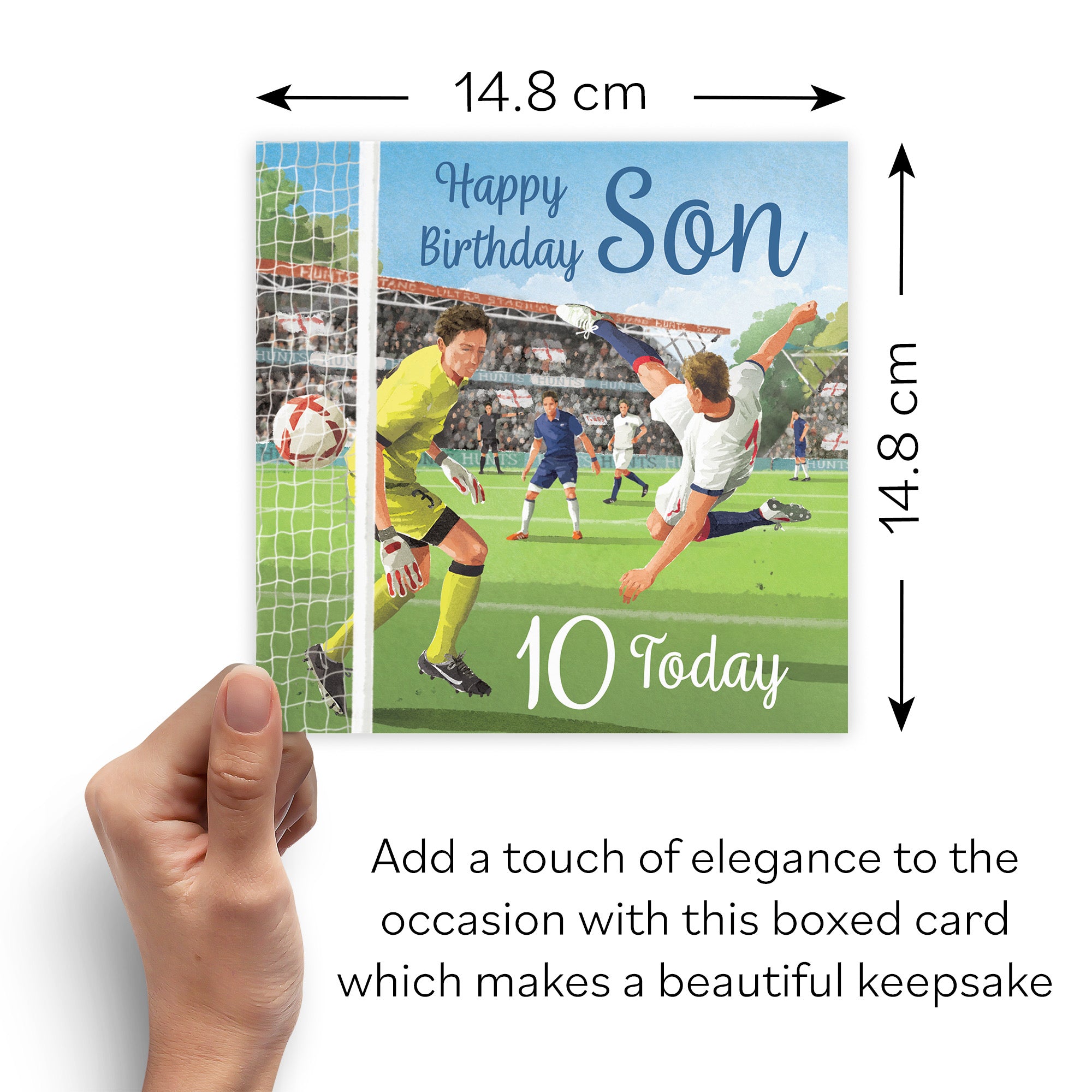 Boxed 10th Son Football Birthday Card Milo's Gallery - Default Title (B0D5YLJ8HS)