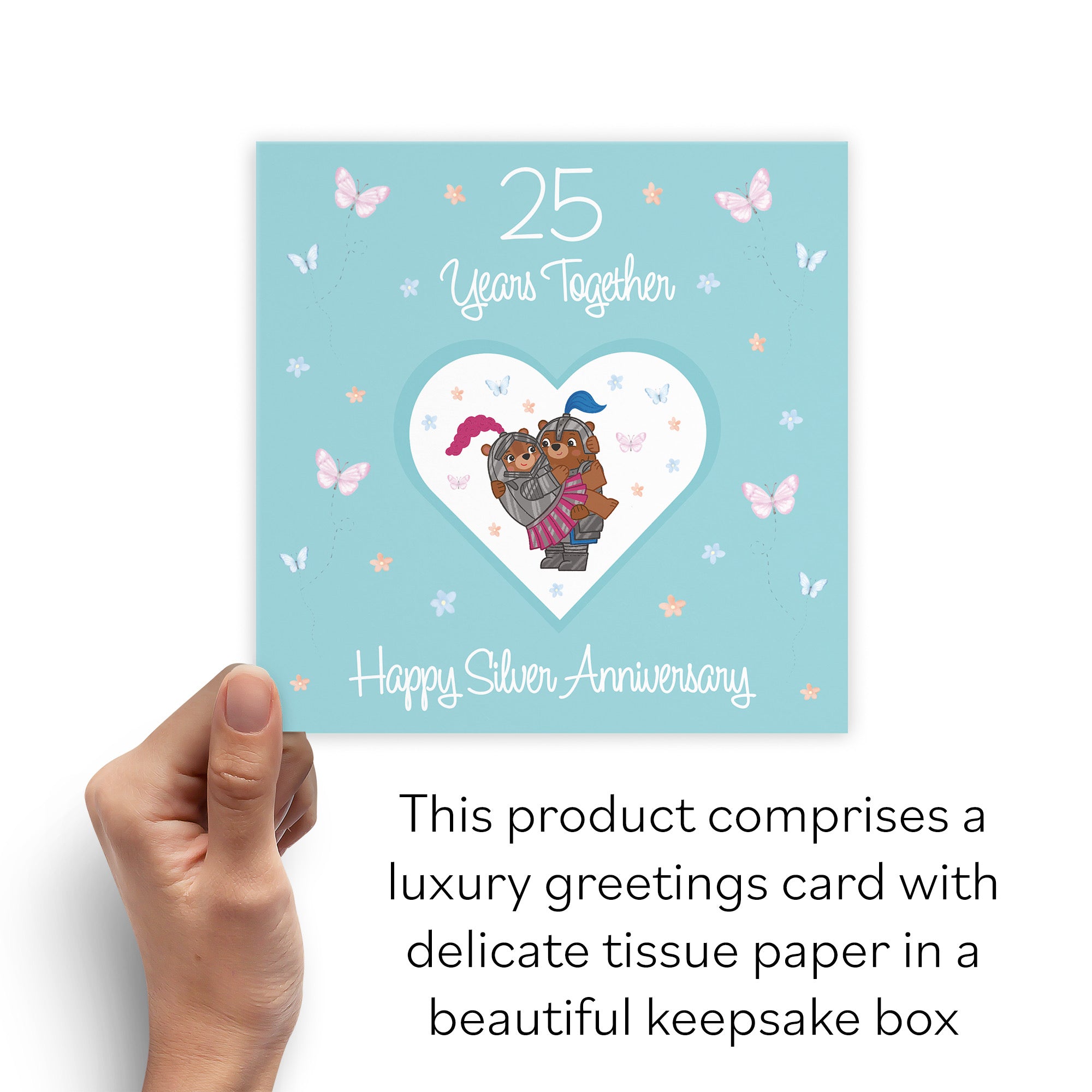 Boxed 25th Anniversary Card Silver Romantic Meadows - Default Title (B0D5YLJCJ5)