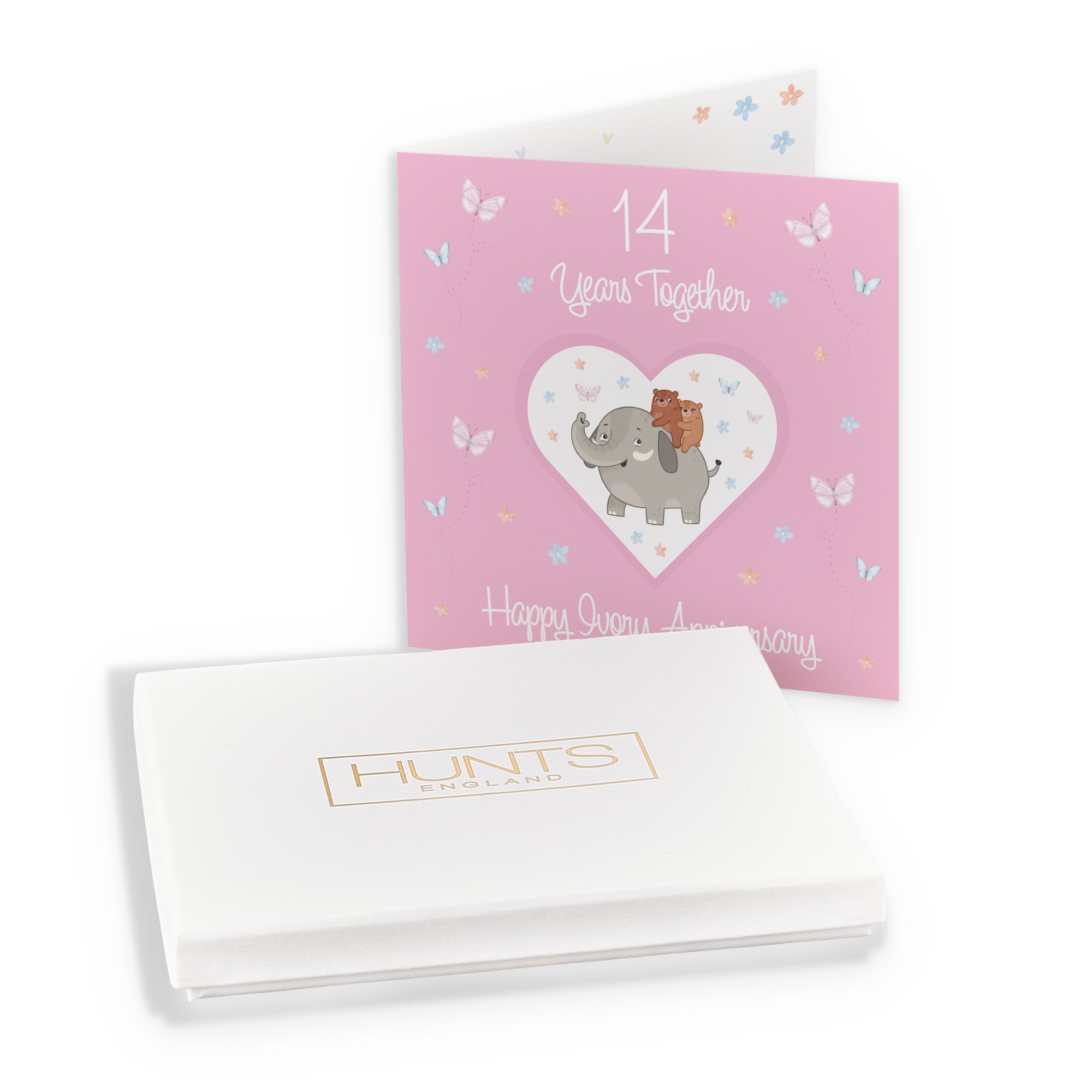 Boxed 14th Anniversary Card Ivory Romantic Meadows - Default Title (B0D5YLM3YW)