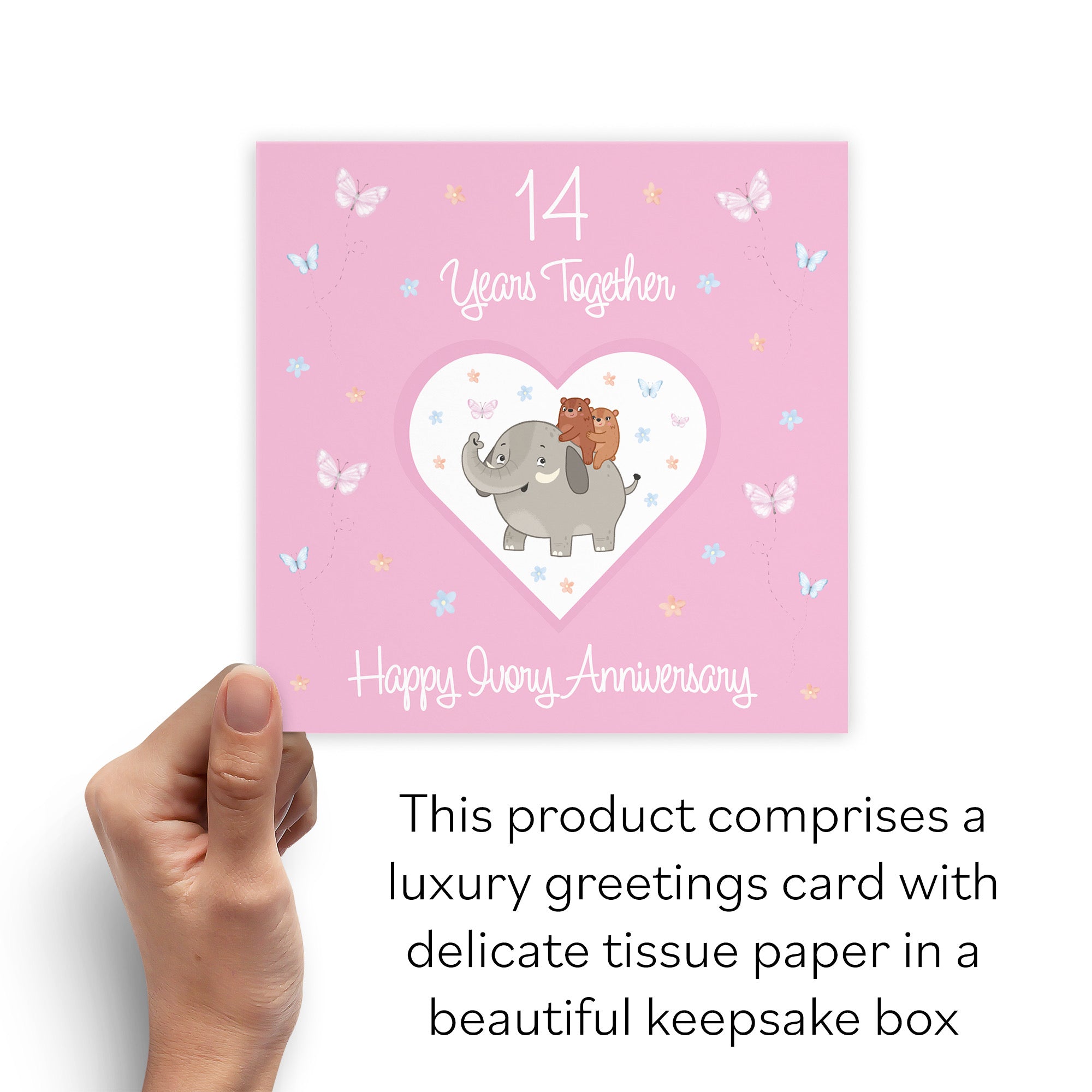 Boxed 14th Anniversary Card Ivory Romantic Meadows - Default Title (B0D5YLM3YW)