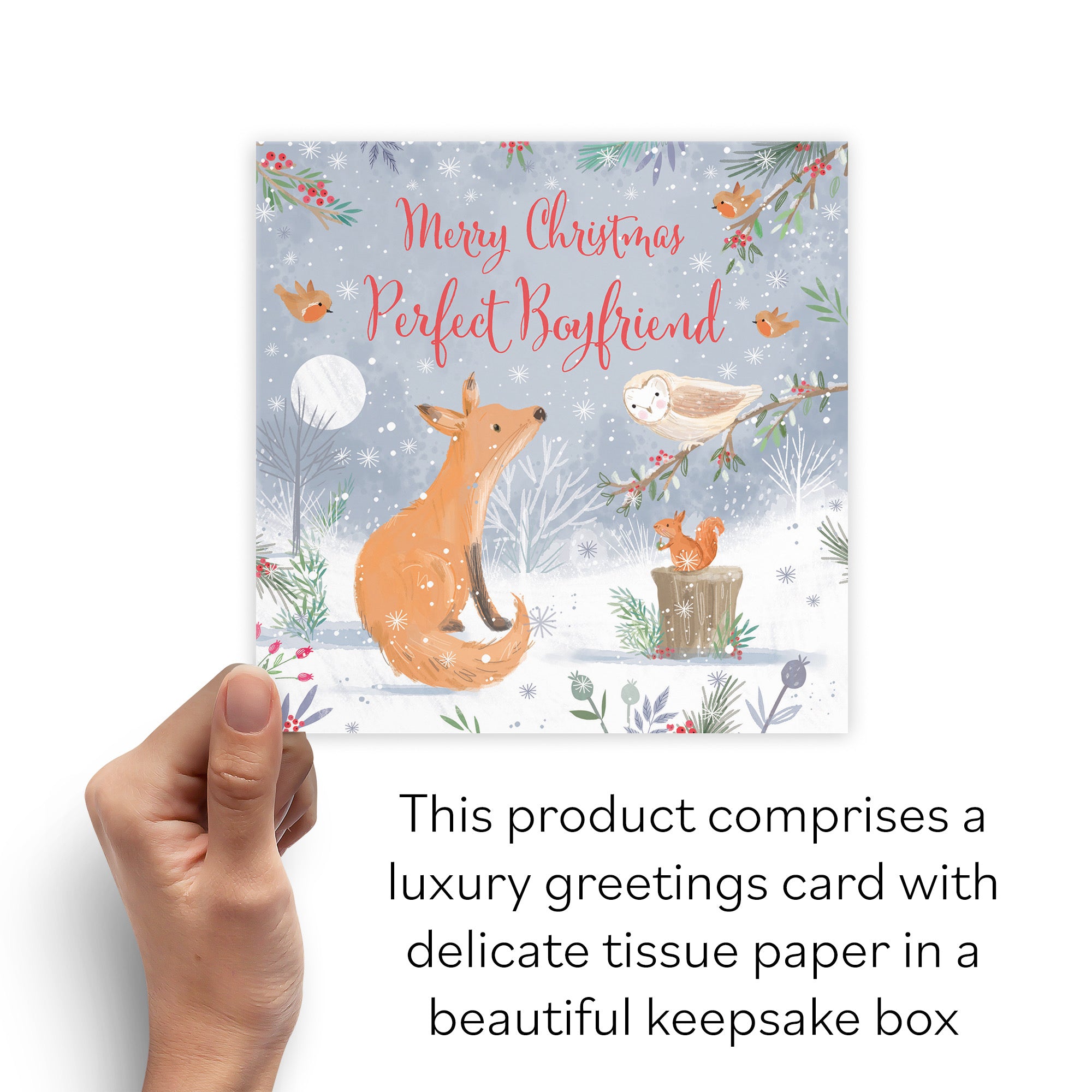 Boxed Boyfriend Cute Fox Christmas Card Nature's Treasures - Default Title (B0D5YLMVH6)