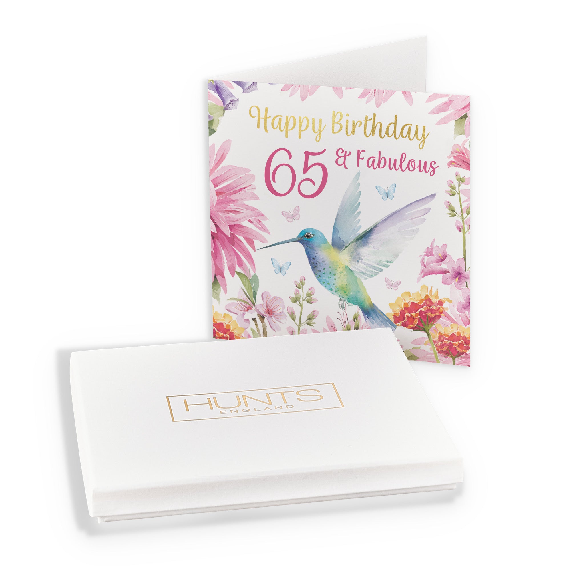 Boxed 65th Birthday Card Hummingbird Gold Foil Milo's Gallery - Default Title (B0D5YLP7PN)