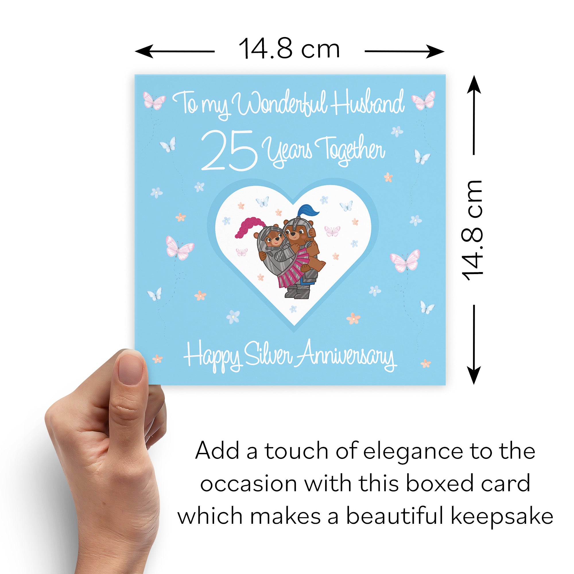 Boxed Husband 25th Anniversary Card Silver Romantic Meadows - Default Title (B0D5YLPDFR)